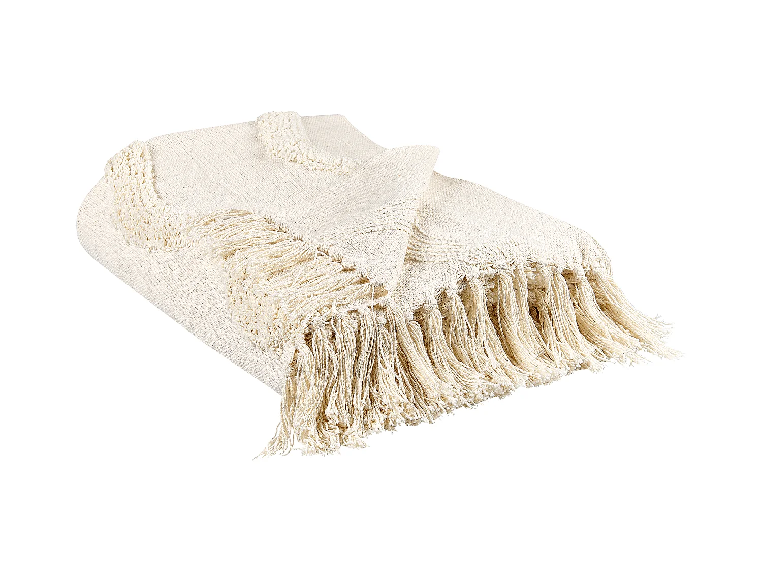 Couverture KHARI Coton 125 x 150 cm Beige clair