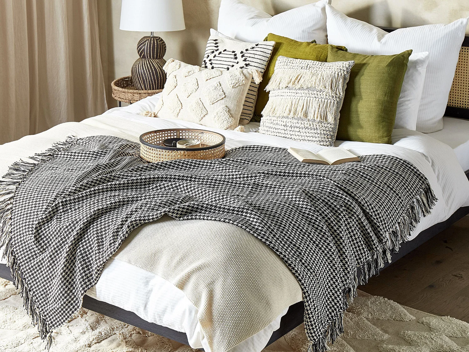 Couverture DAMEK Coton 125 x 150 cm Noir