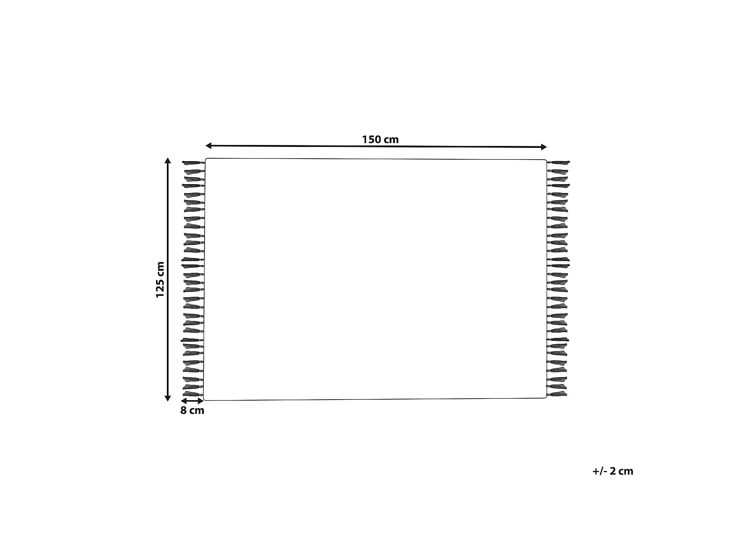Couverture DAMEK Coton 125 x 150 cm Noir