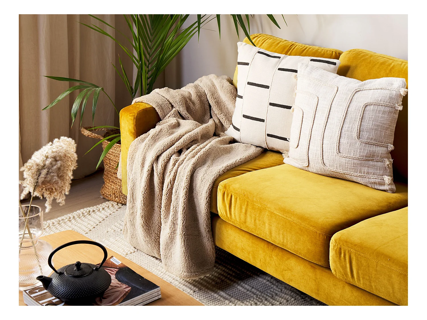 Manta MIRGE 125 x 150 cm Cor de areia