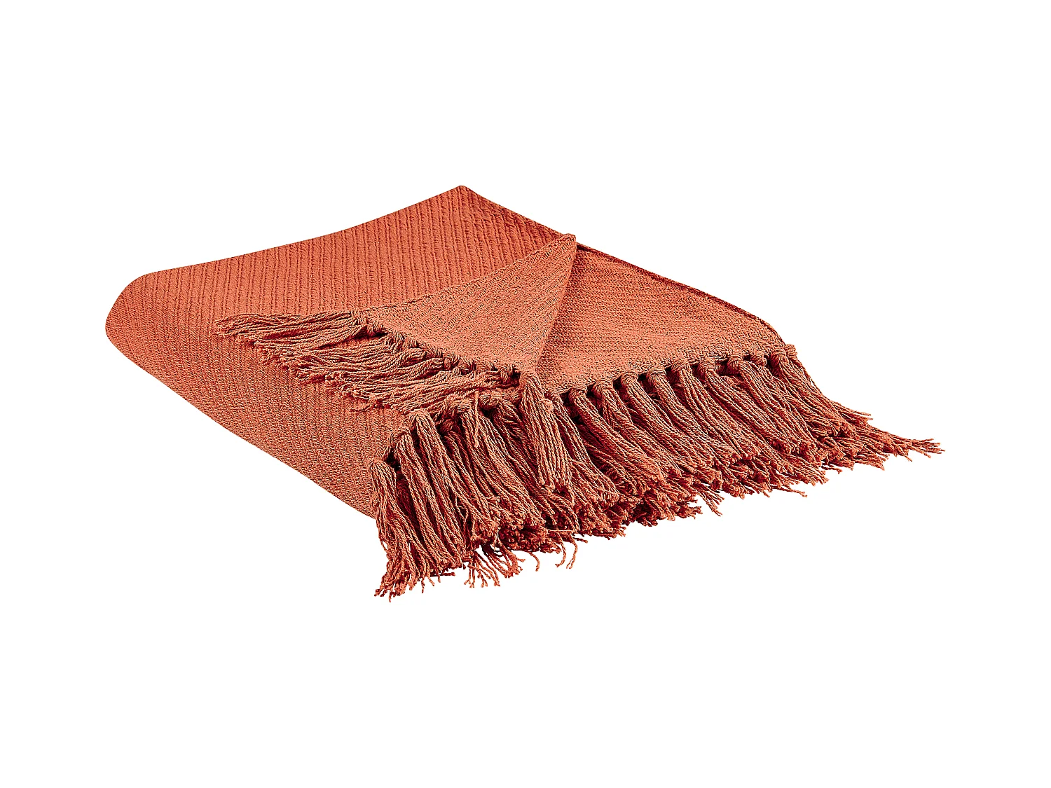Decke Baumwolle rot 125 x 150 cm mit Fransen Wohndecke Überwurf Klassisch Yarsa