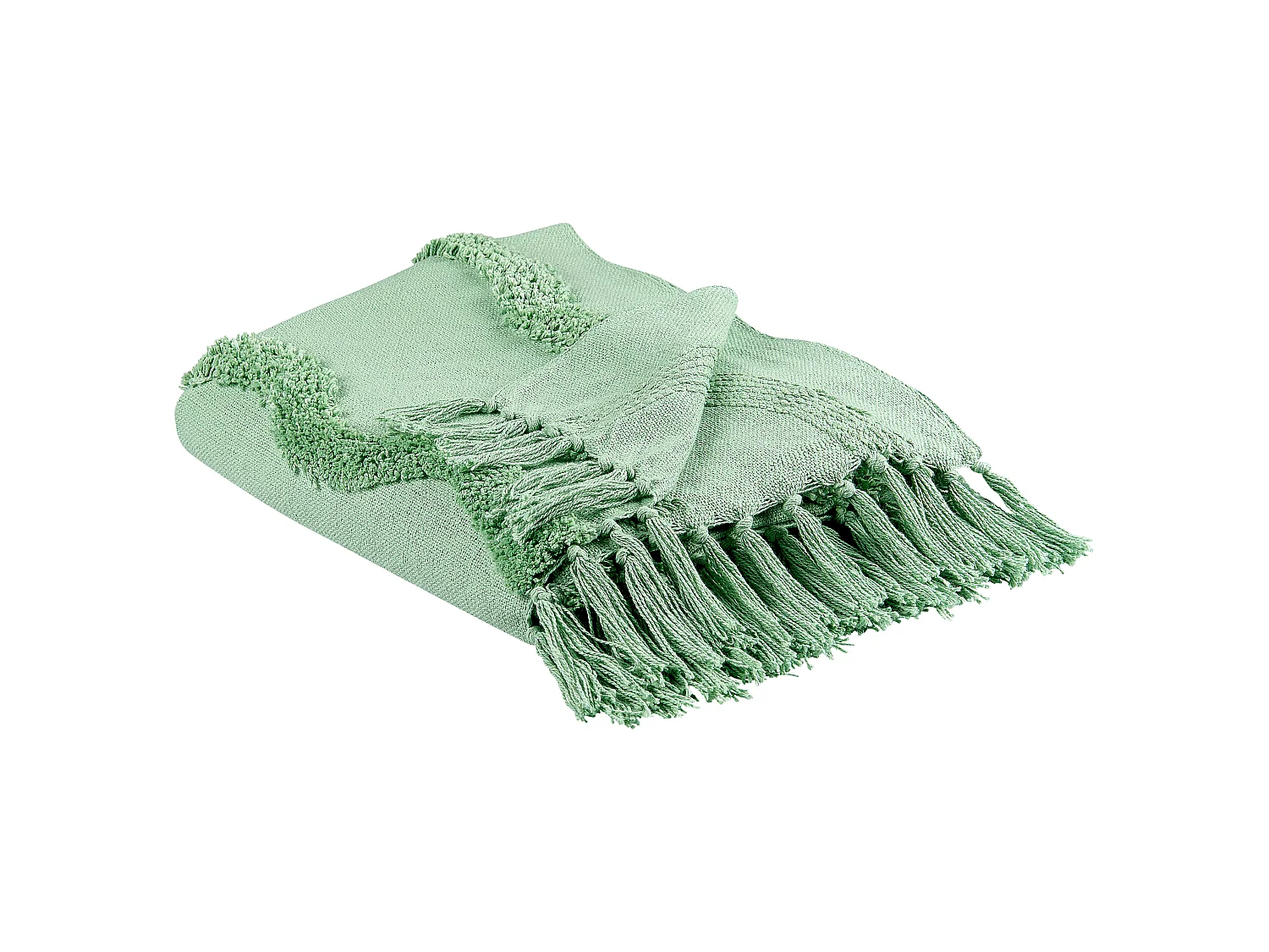 Blanket KHARI Cotton 125 x 150 cm Light Green