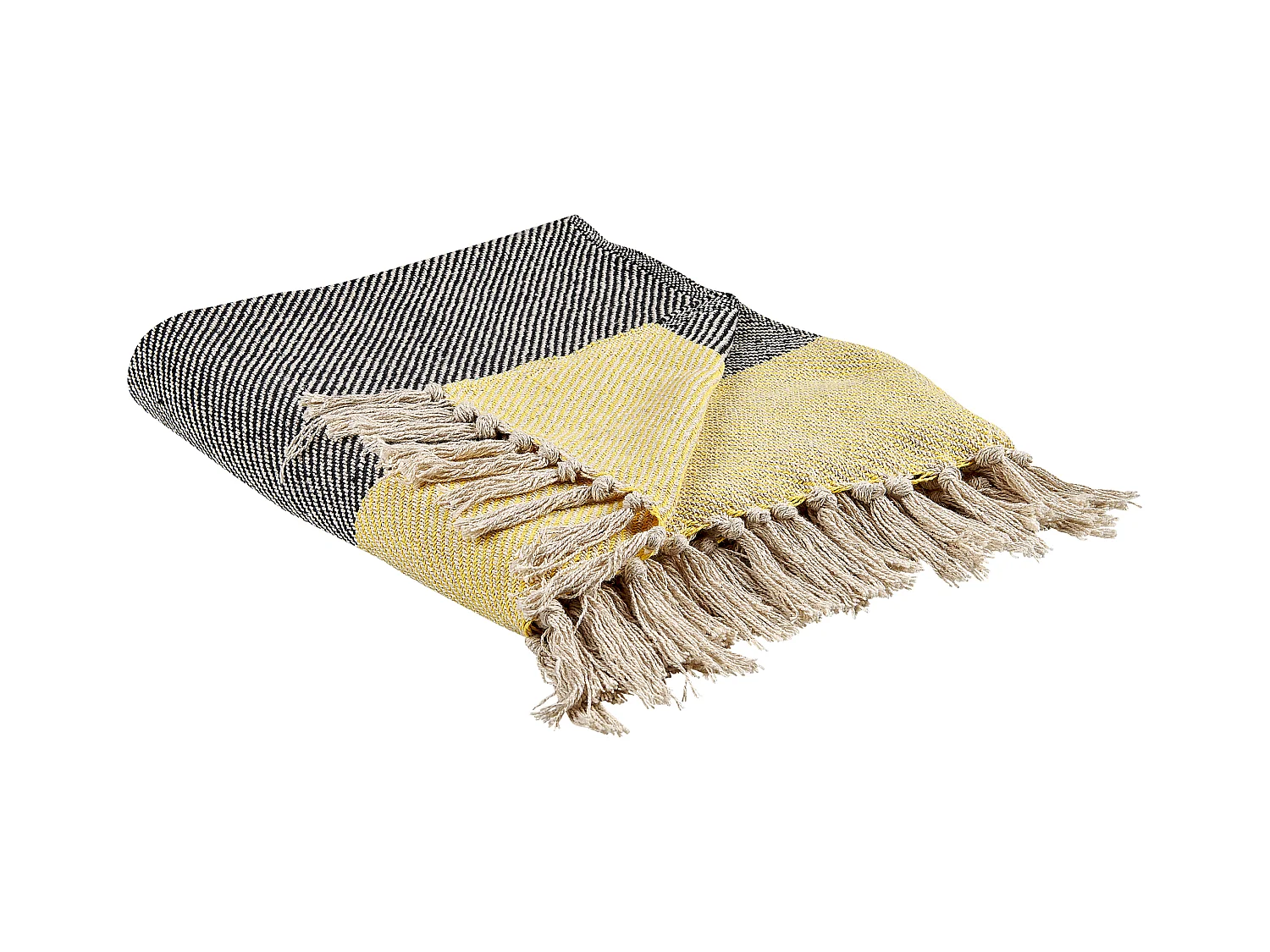 Plaid LAPU Katoen 125 x 150 cm Mosterdgeel