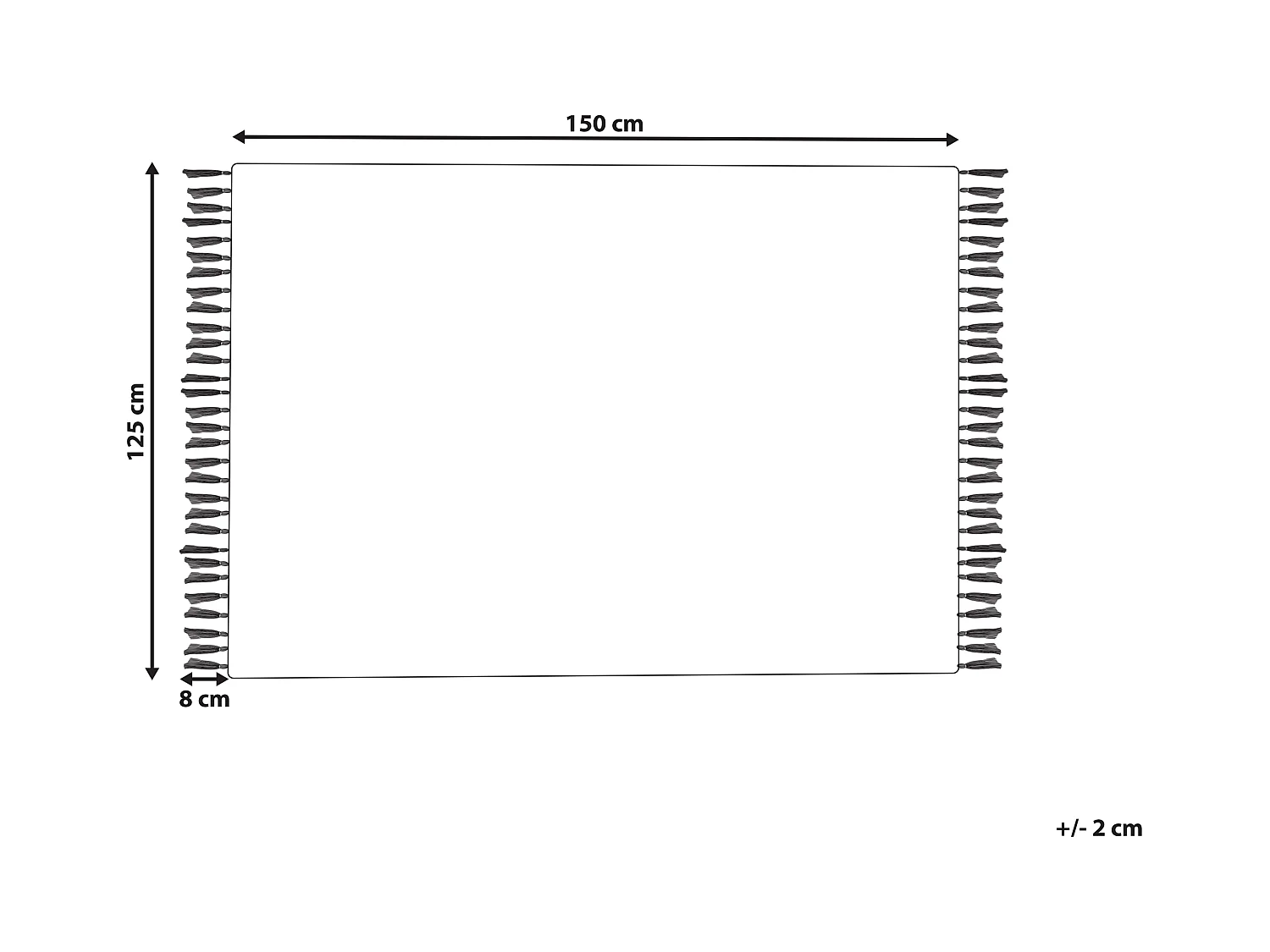 Plaid LAPU Katoen 125 x 150 cm Mosterdgeel
