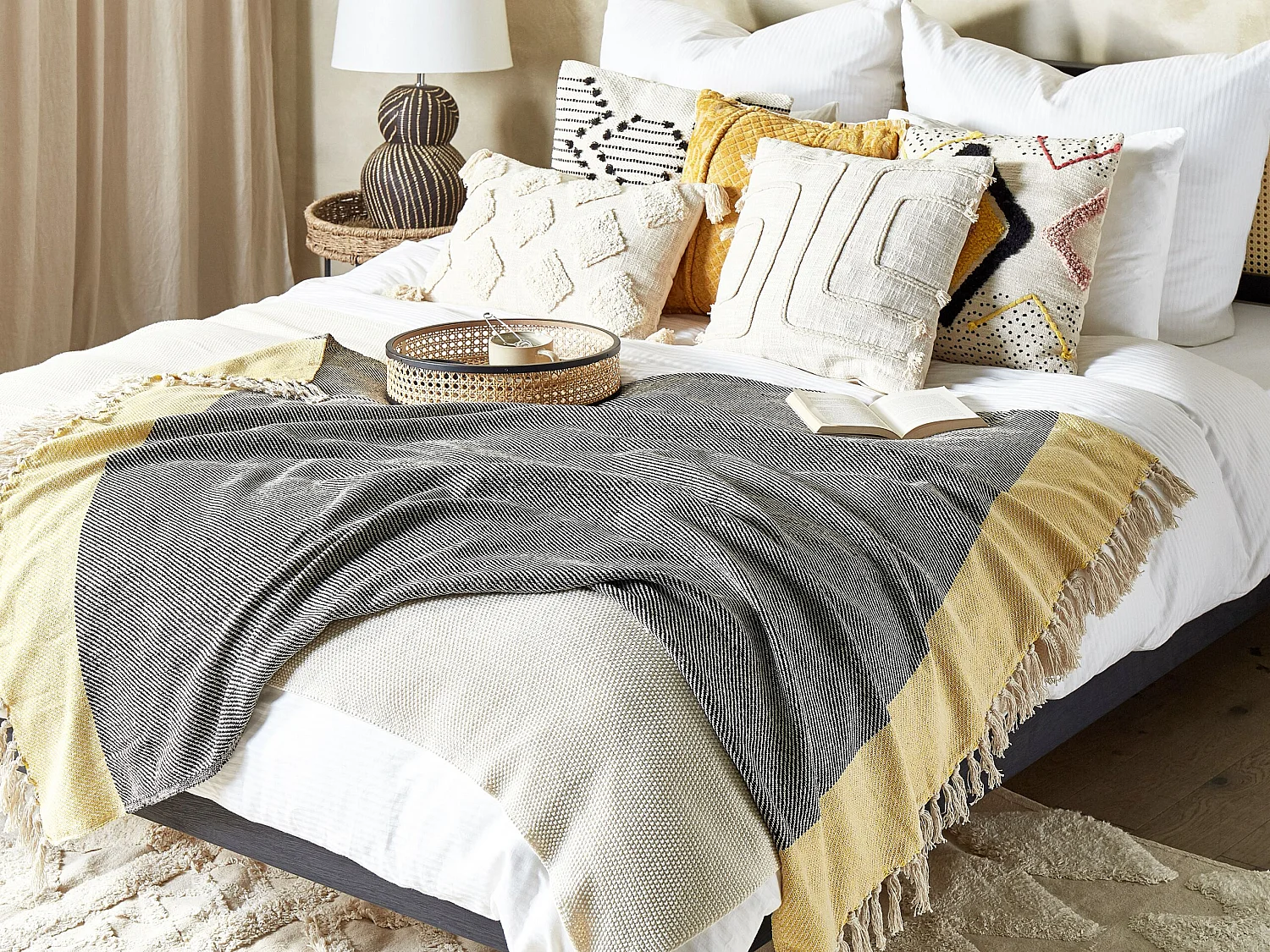 Couverture LAPU Coton 125 x 150 cm Moutarde