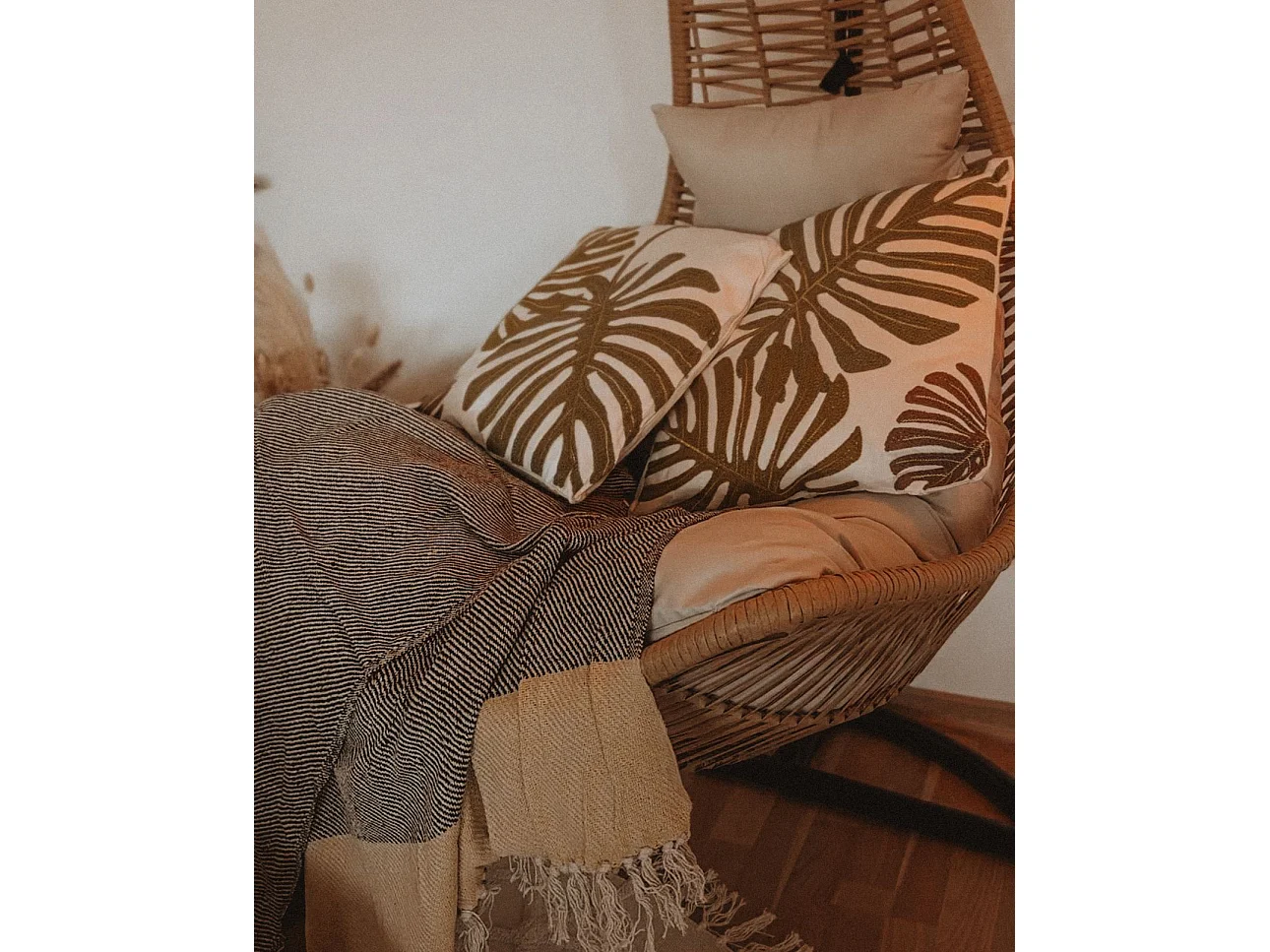 Couverture LAPU Coton 125 x 150 cm Moutarde