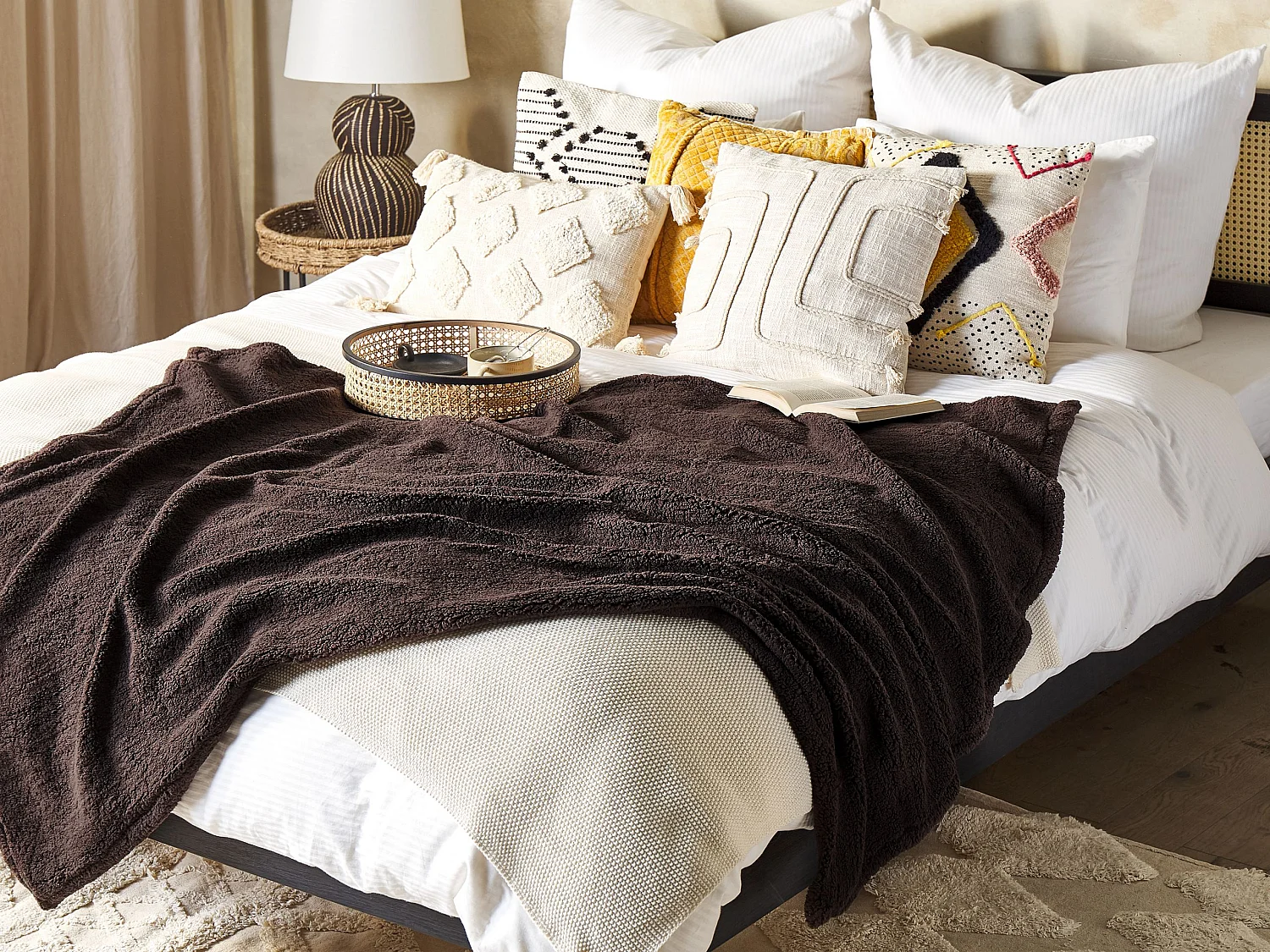 Plaid MIRGE 125 x 150 cm Donkerbruin