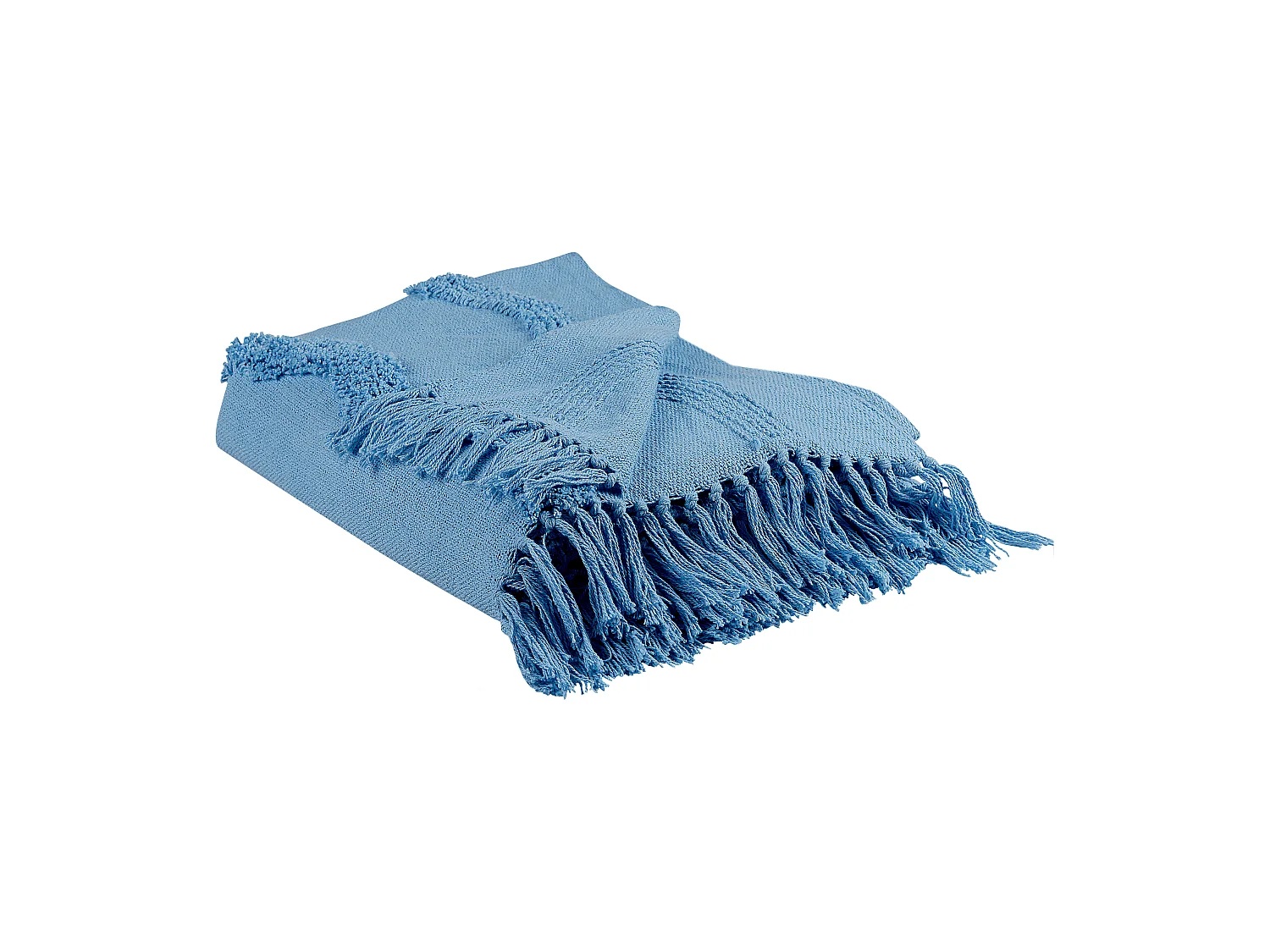 Plaid KHARI Katoen 125 x 150 cm Lichtblauw