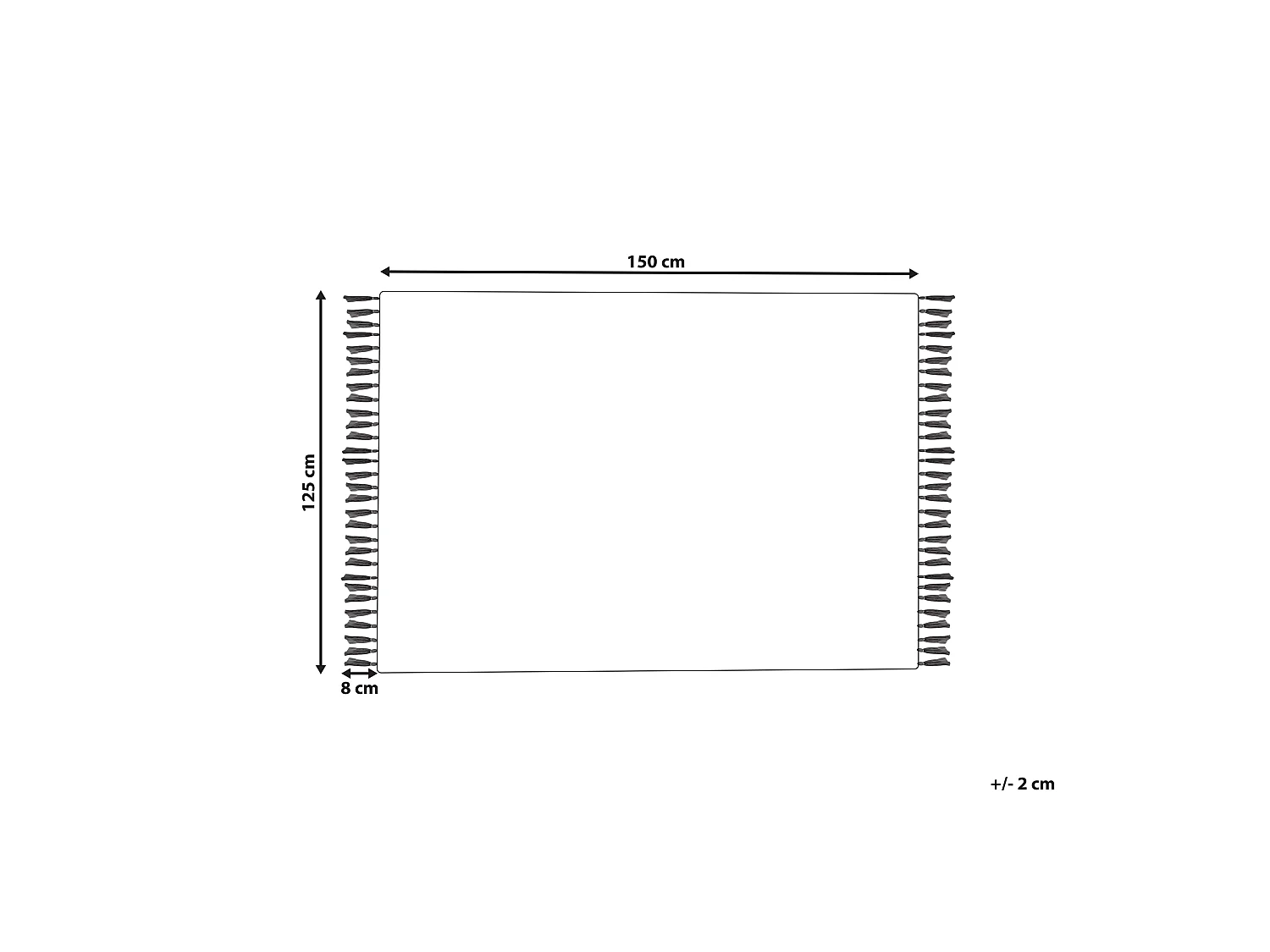 Decke Baumwolle beige 125 x 150 cm mit Fransen Wohndecke Überwurf Modern Malu