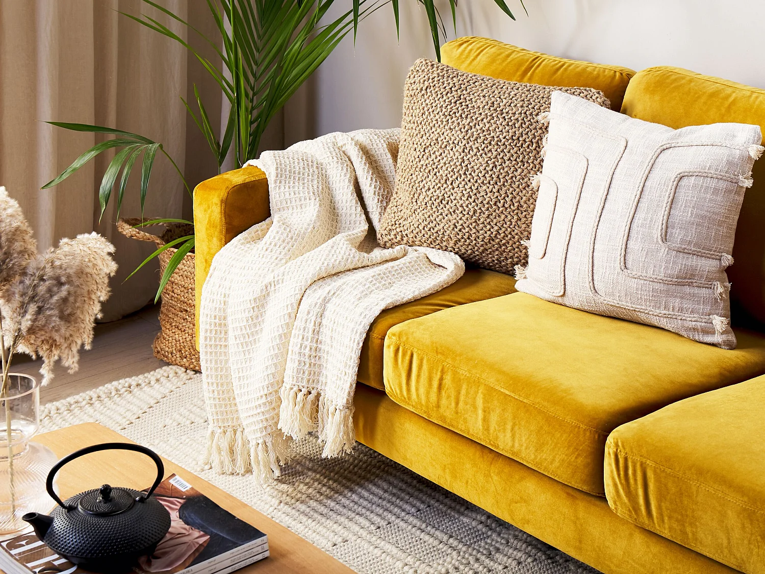 Couverture MALU Coton 125 x 150 cm Beige clair