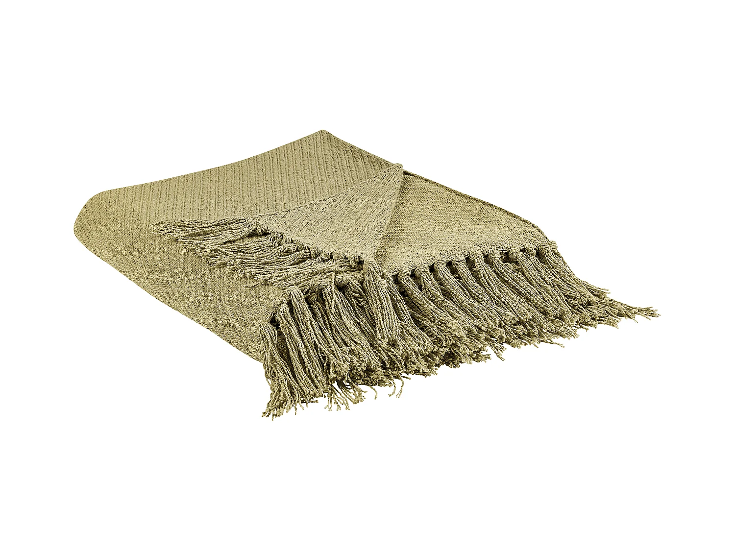 Kuscheldecke YARSA Baumwolle 125 x 150 cm Olivgrün