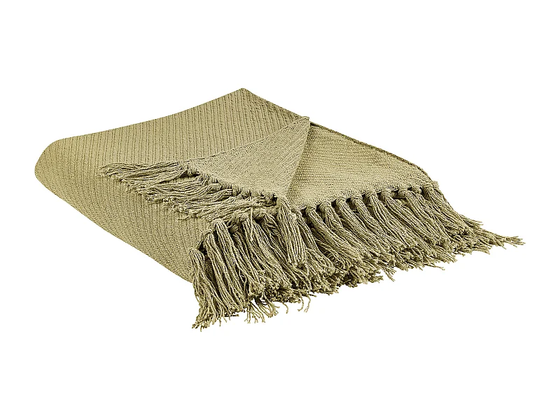 Couverture YARSA Coton 125 x 150 cm Vert olive