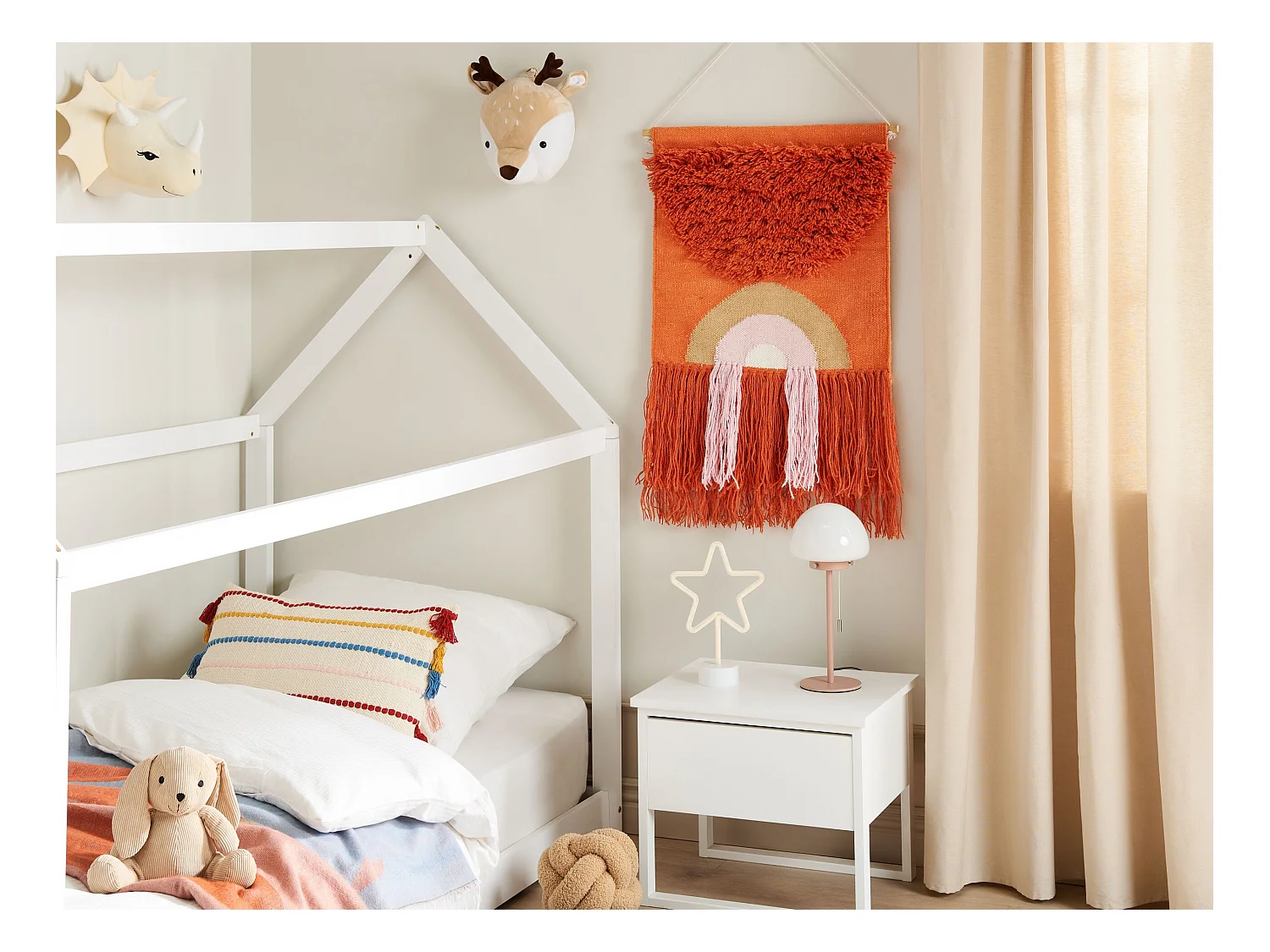 Decoración de pared de tela KAMALIA Algodón 112 cm Naranja