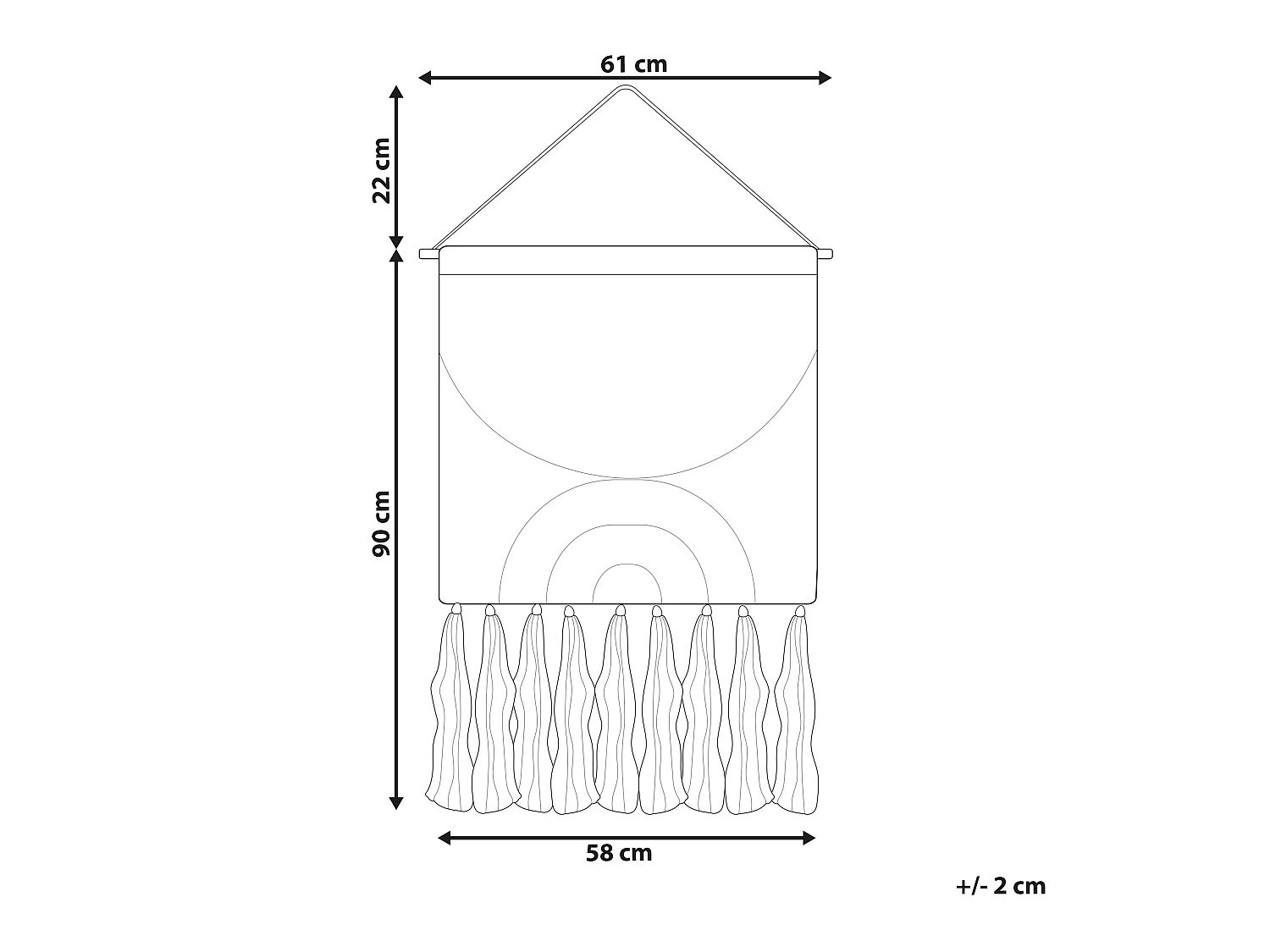 Decoración de pared de tela KAMALIA Algodón 112 cm Naranja