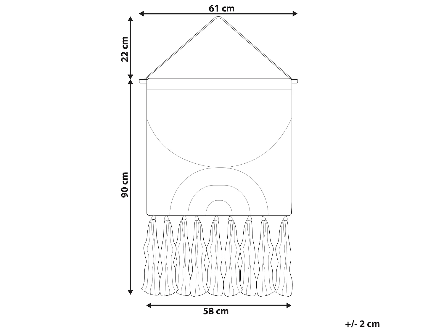 Makrama ścienna KAMALIA Bawełna 112 cm Pomarańczowy