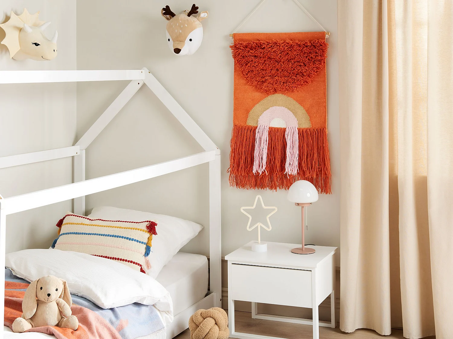 Stoffen wanddecoratie KAMALIA Katoen 112 cm Oranje