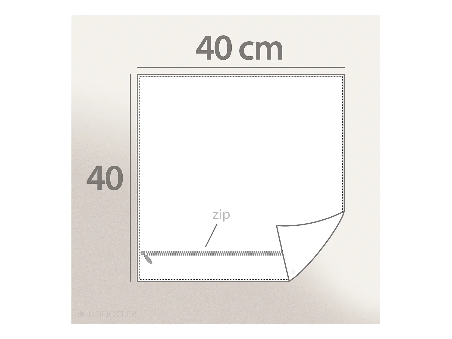 Housse de coussin 40x40 cm SHELL gris Argent