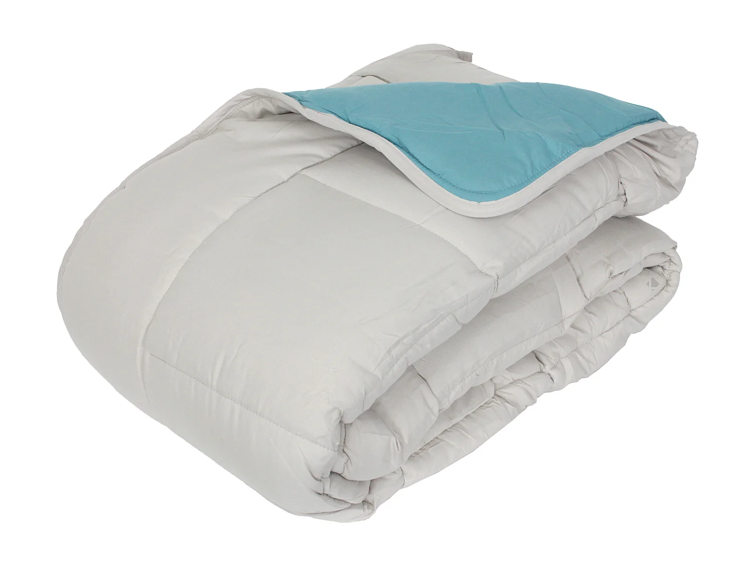 Couette hiver 200x200 cm COCOON BICOLORE Lac/Galet garnissage fibre polyester 400 g/m2