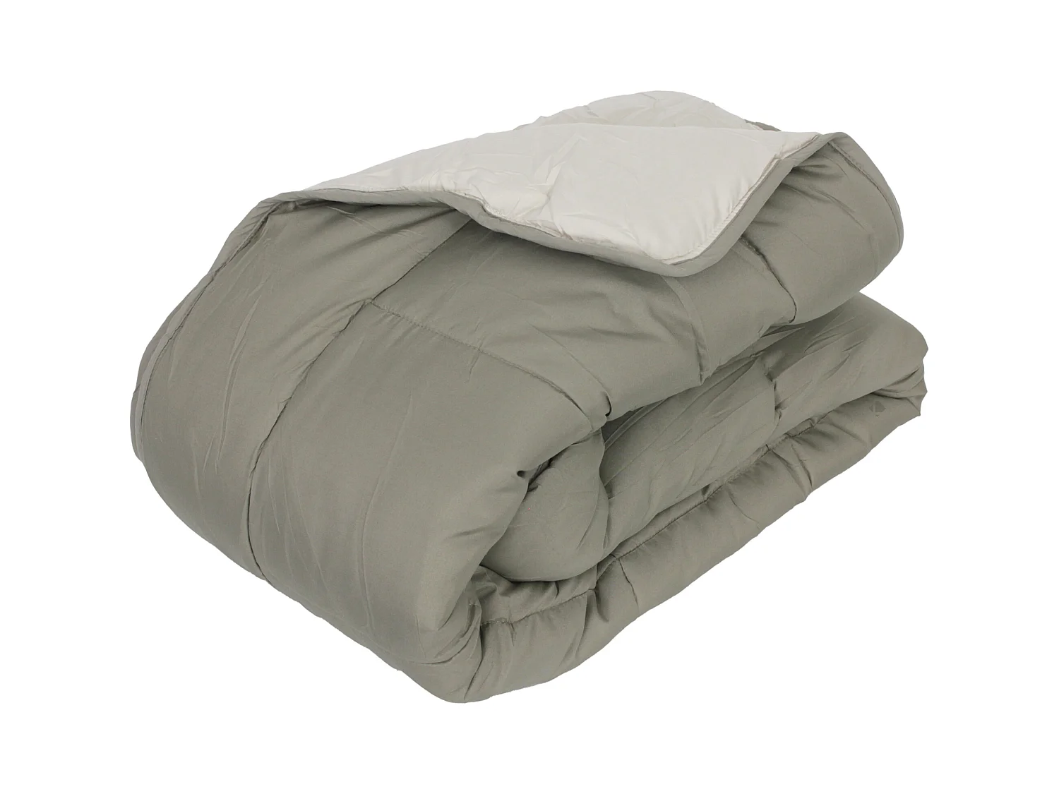 Couette hiver 240x220 cm COCOON BICOLORE Taupe/Lin garnissage fibre polyester 400 g/m2