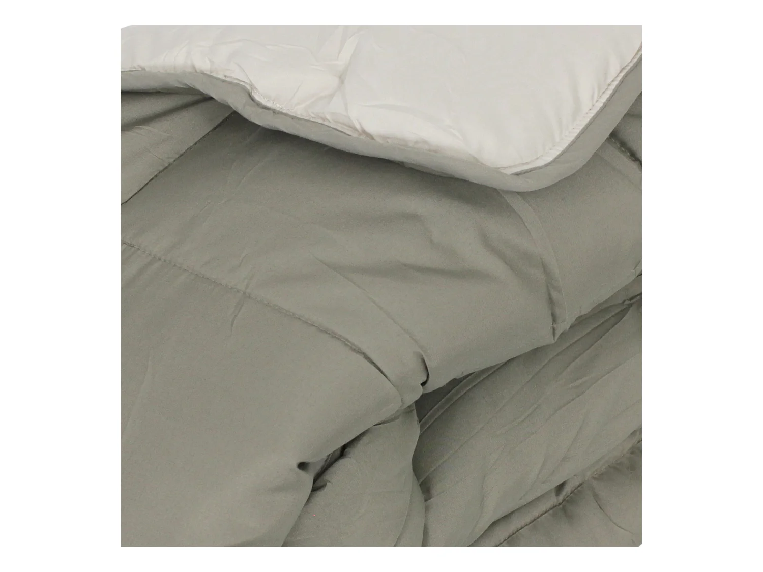 Couette hiver 240x220 cm COCOON BICOLORE Taupe/Lin garnissage fibre polyester 400 g/m2