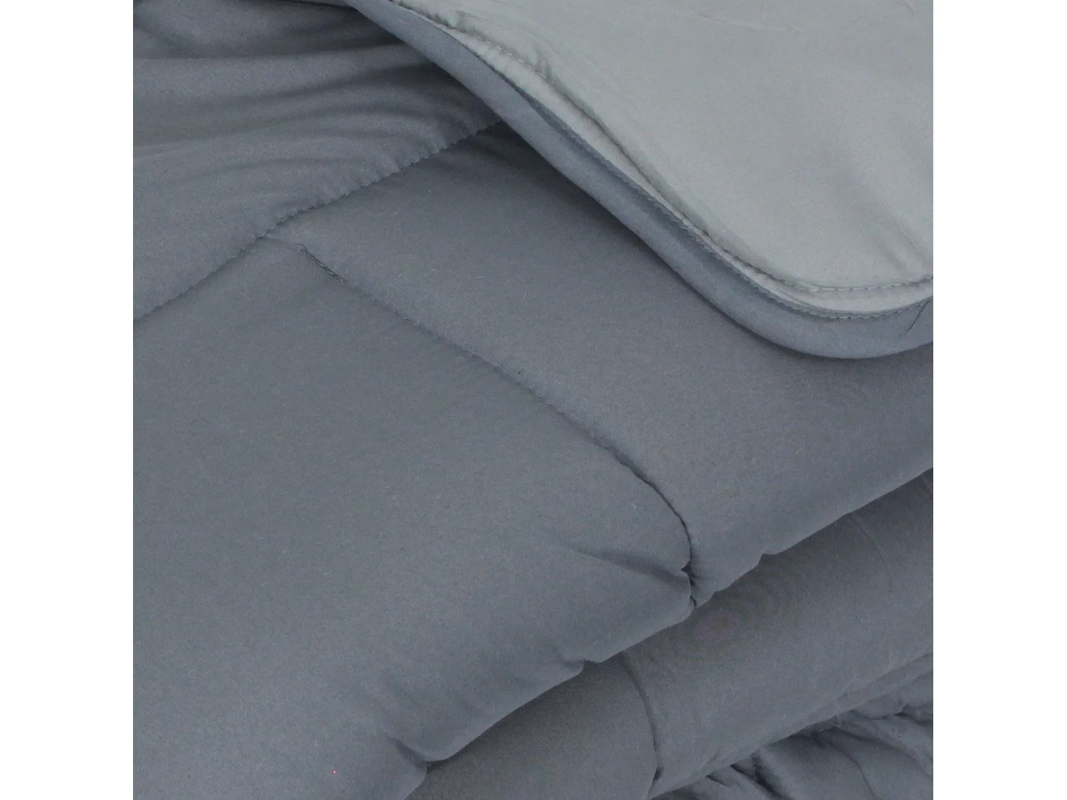 Couette été 240x220 cm COCOON BICOLORE Acier/Argent garnissage fibre polyester 200 g/m2