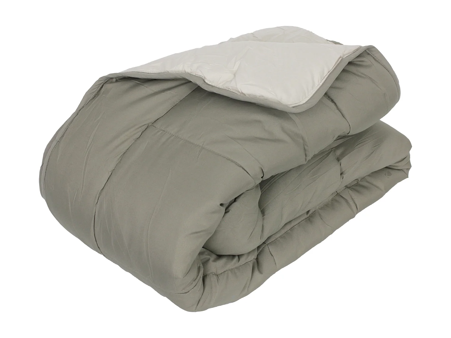 Couette hiver 140x200 cm COCOON BICOLORE Taupe/Lin garnissage fibre polyester 400 g/m2