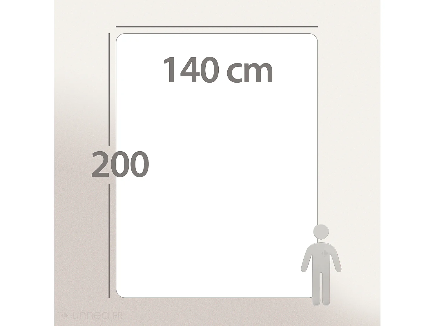 Couette hiver 140x200 cm COCOON BICOLORE Taupe/Lin garnissage fibre polyester 400 g/m2