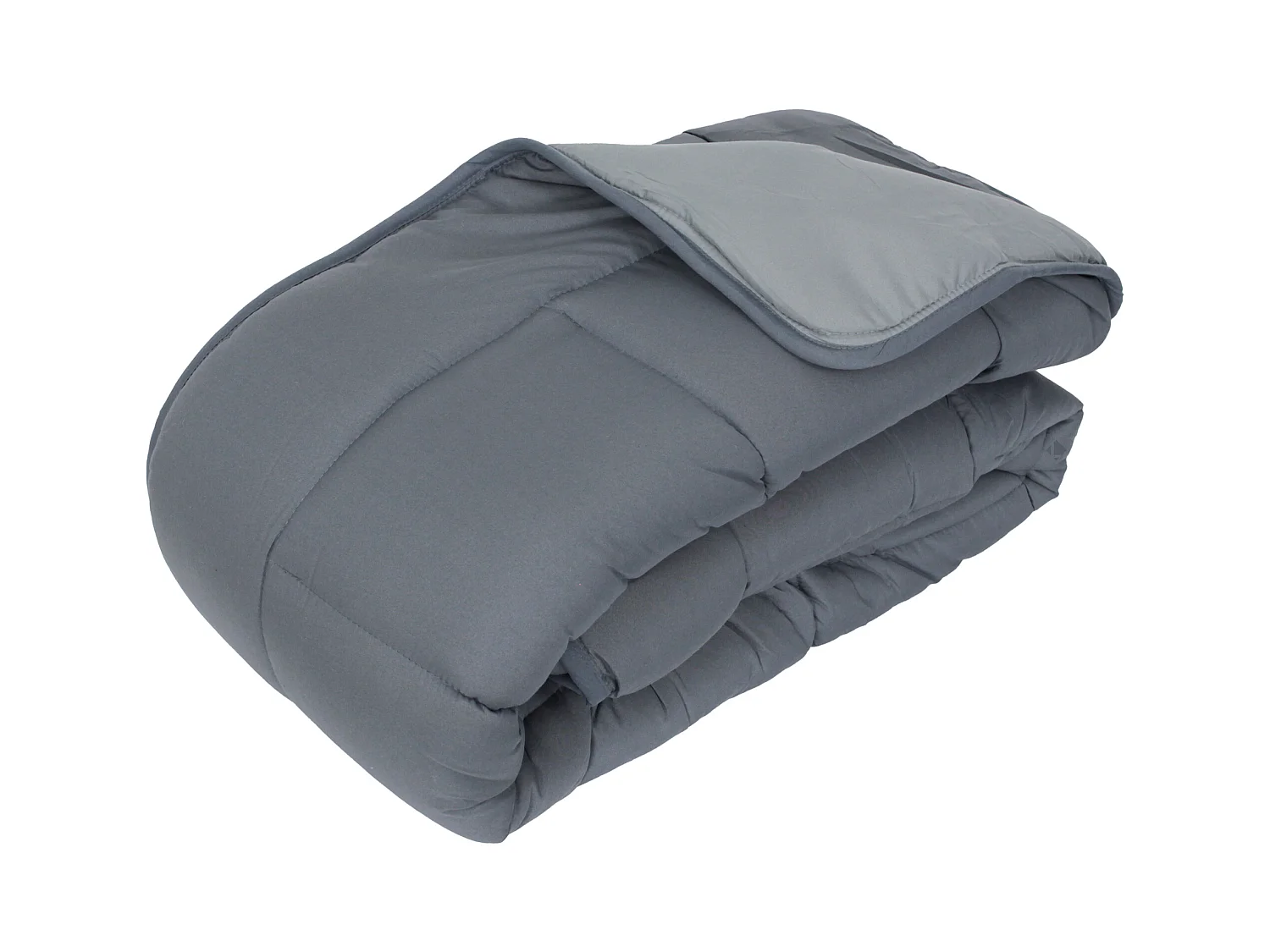Couette hiver 200x200 cm COCOON BICOLORE Acier/Argent garnissage fibre polyester 400 g/m2