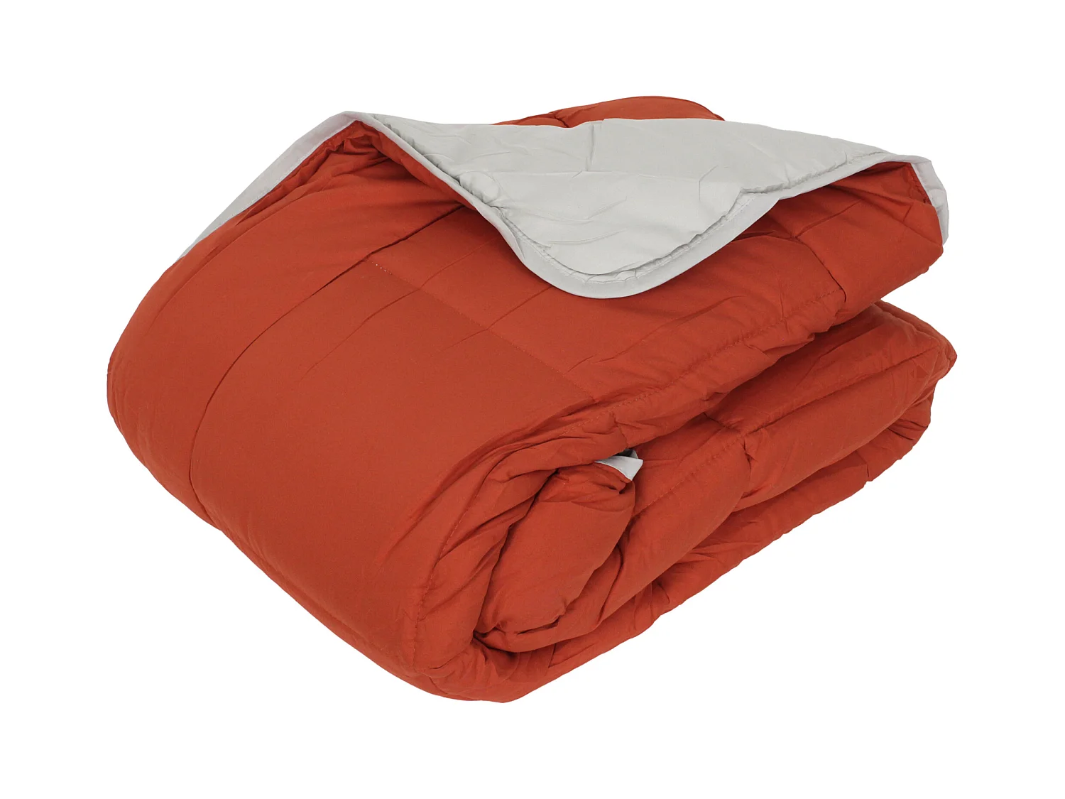 Couette hiver 140x200 cm COCOON BICOLORE Gingembre/Galet garnissage fibre polyester 400 g/m2