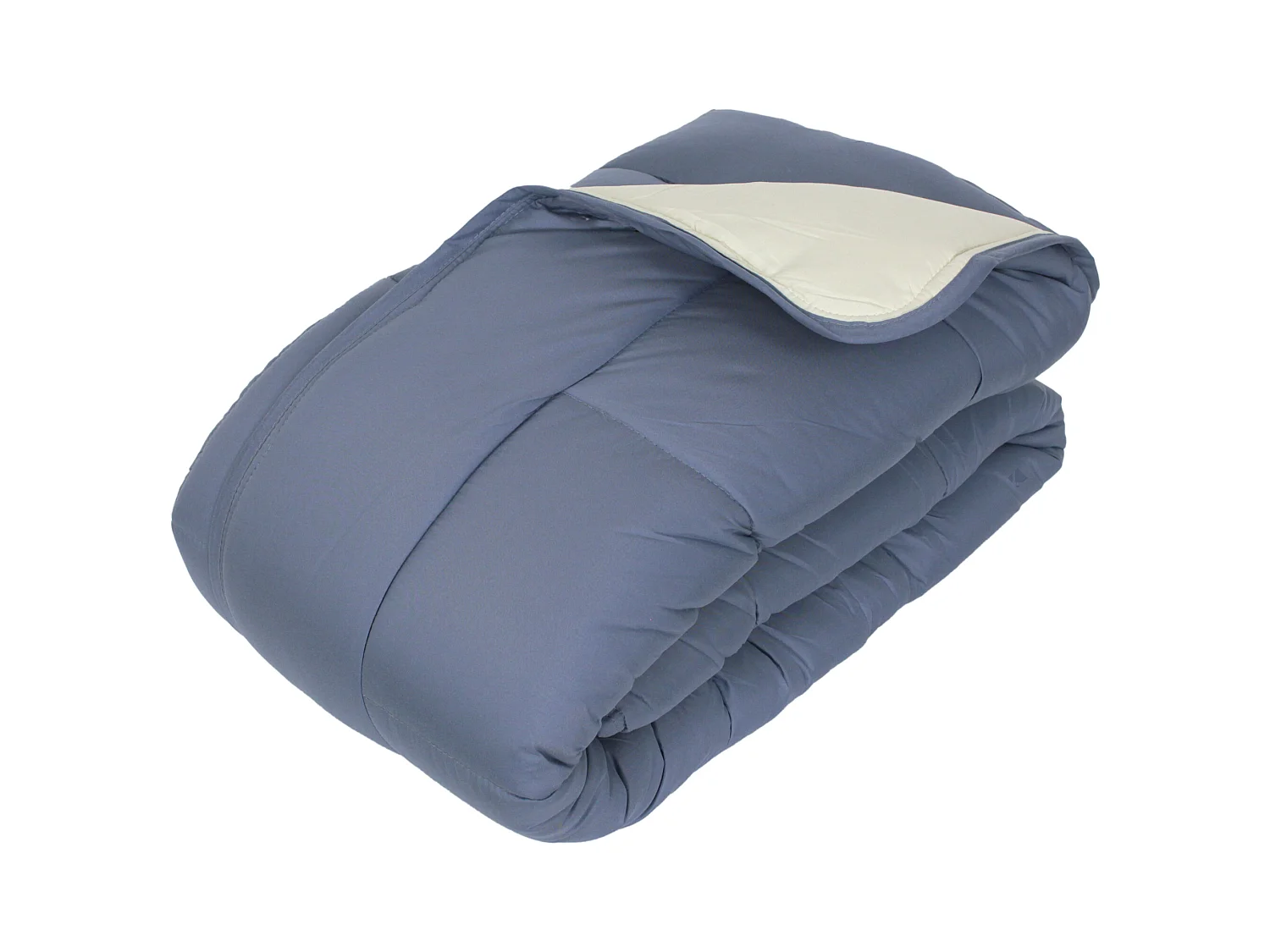 Couette hiver 140x200 cm COCOON BICOLORE Petrole/Mastic garnissage fibre polyester 400 g/m2