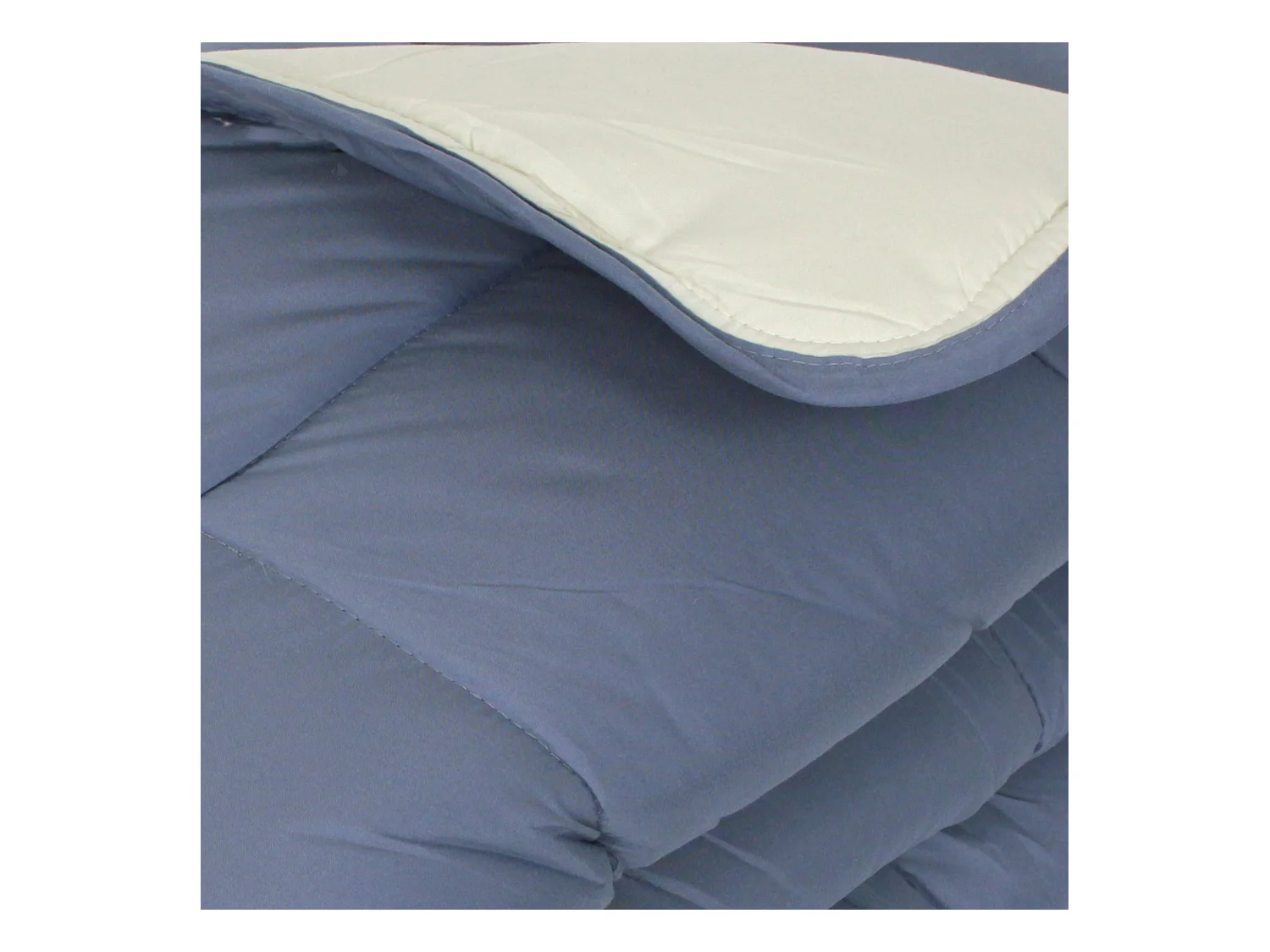 Couette hiver 140x200 cm COCOON BICOLORE Petrole/Mastic garnissage fibre polyester 400 g/m2