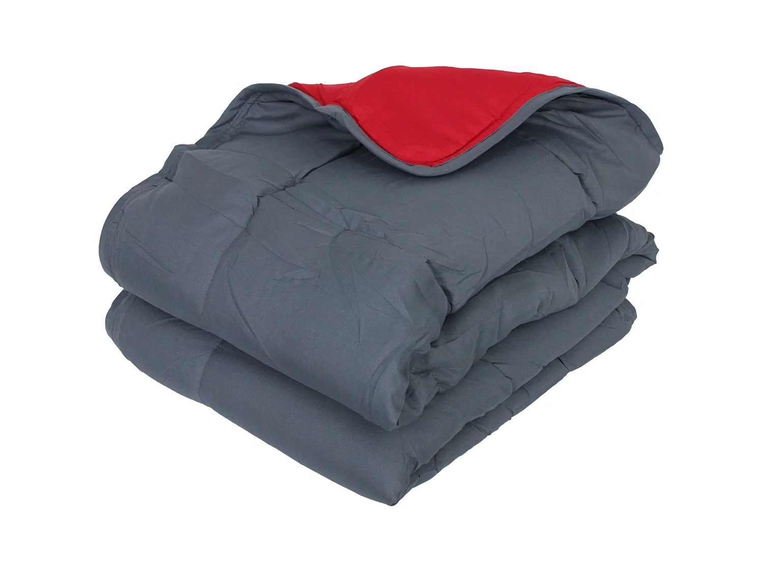 Couette été 260x240 cm COCOON BICOLORE Gris/Rouge garnissage fibre polyester 200 g/m2