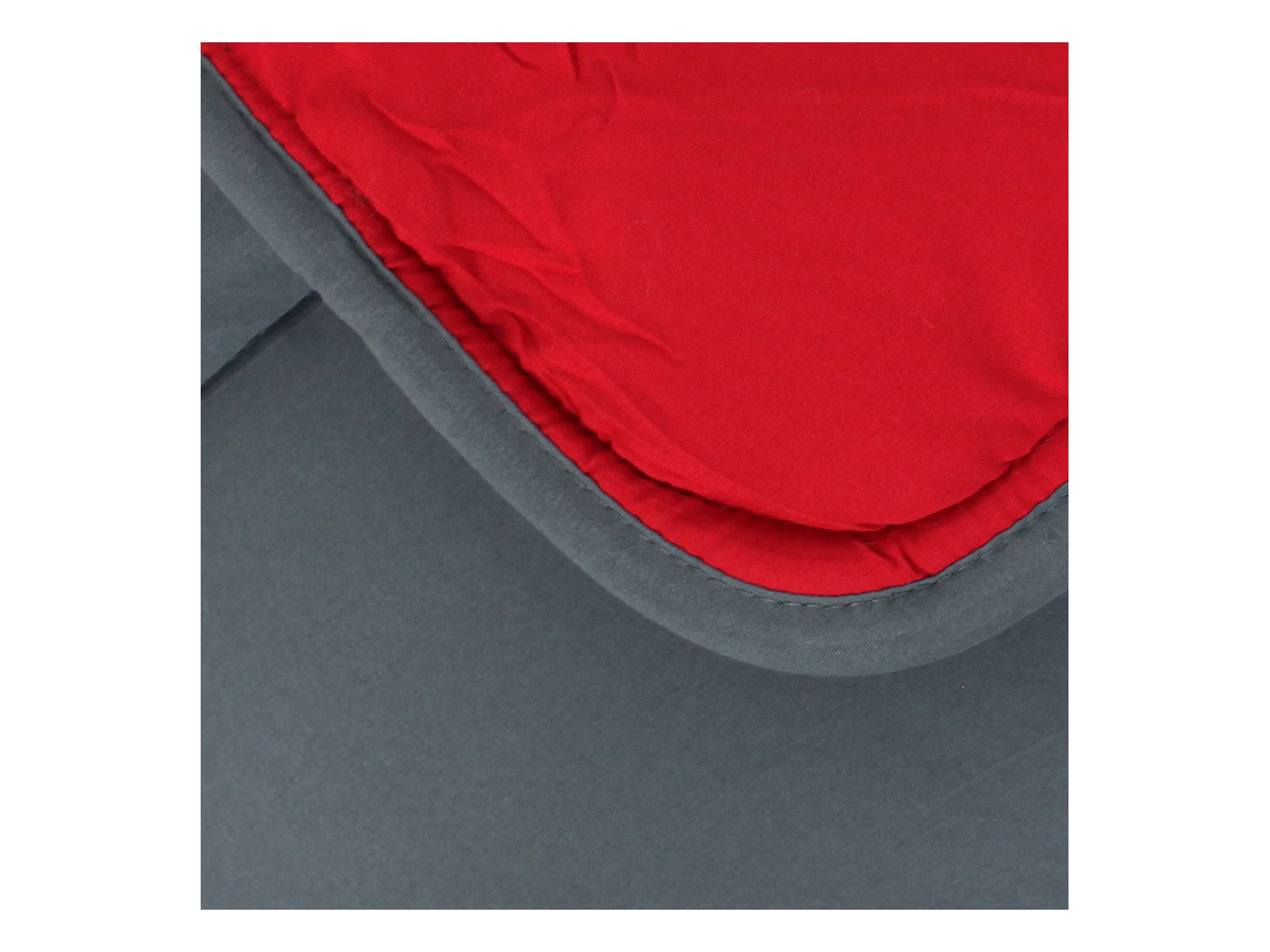 Couette été 260x240 cm COCOON BICOLORE Gris/Rouge garnissage fibre polyester 200 g/m2