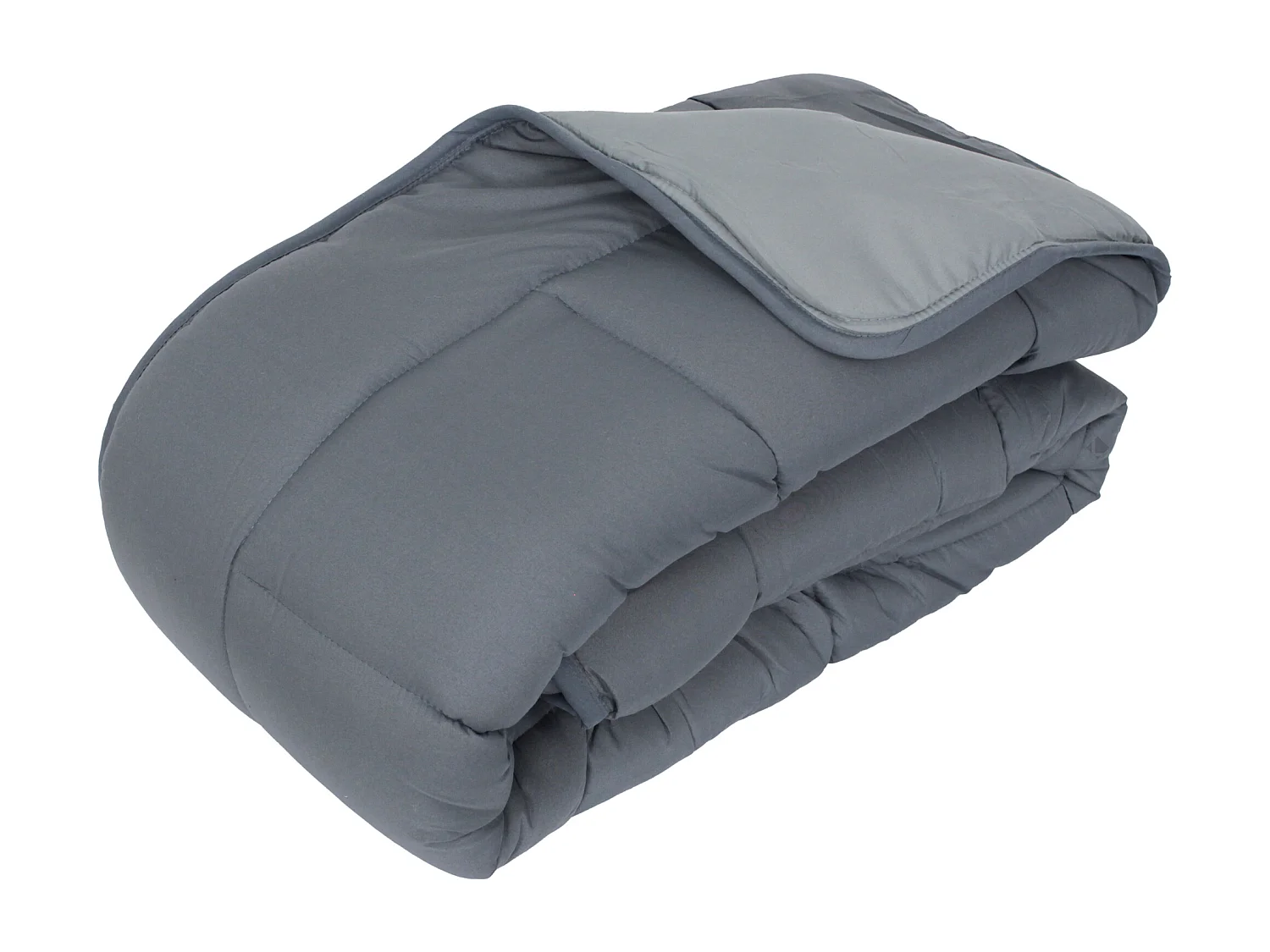Couette hiver 240x220 cm COCOON BICOLORE Acier/Argent garnissage fibre polyester 400 g/m2