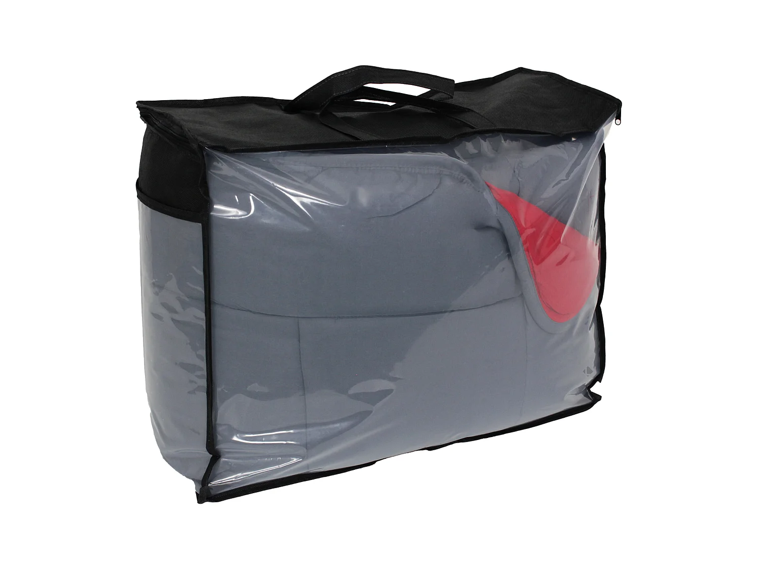 Couette hiver 140x200 cm COCOON BICOLORE Gris/Rouge garnissage fibre polyester 400 g/m2