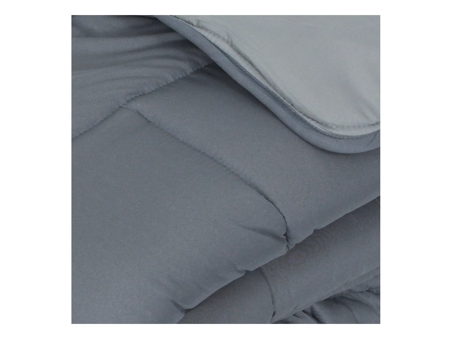 Couette hiver 260x240 cm COCOON BICOLORE Acier/Argent garnissage fibre polyester 400 g/m2