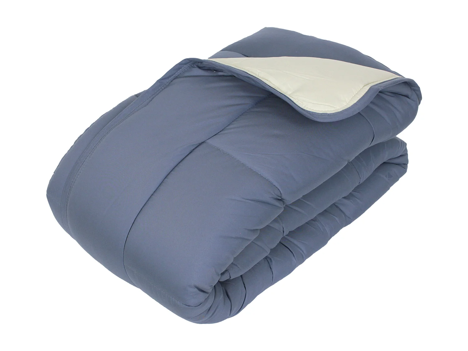 Couette hiver 240x220 cm COCOON BICOLORE Petrole/Mastic garnissage fibre polyester 400 g/m2