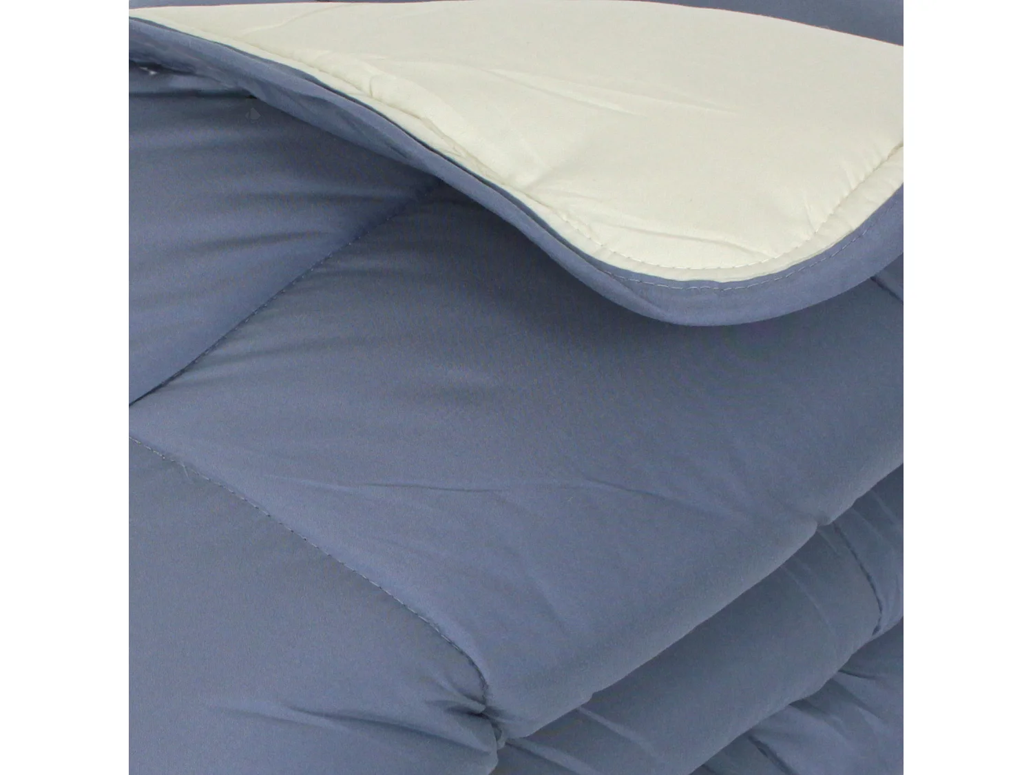 Couette hiver 260x240 cm COCOON BICOLORE Petrole/Mastic garnissage fibre polyester 400 g/m2