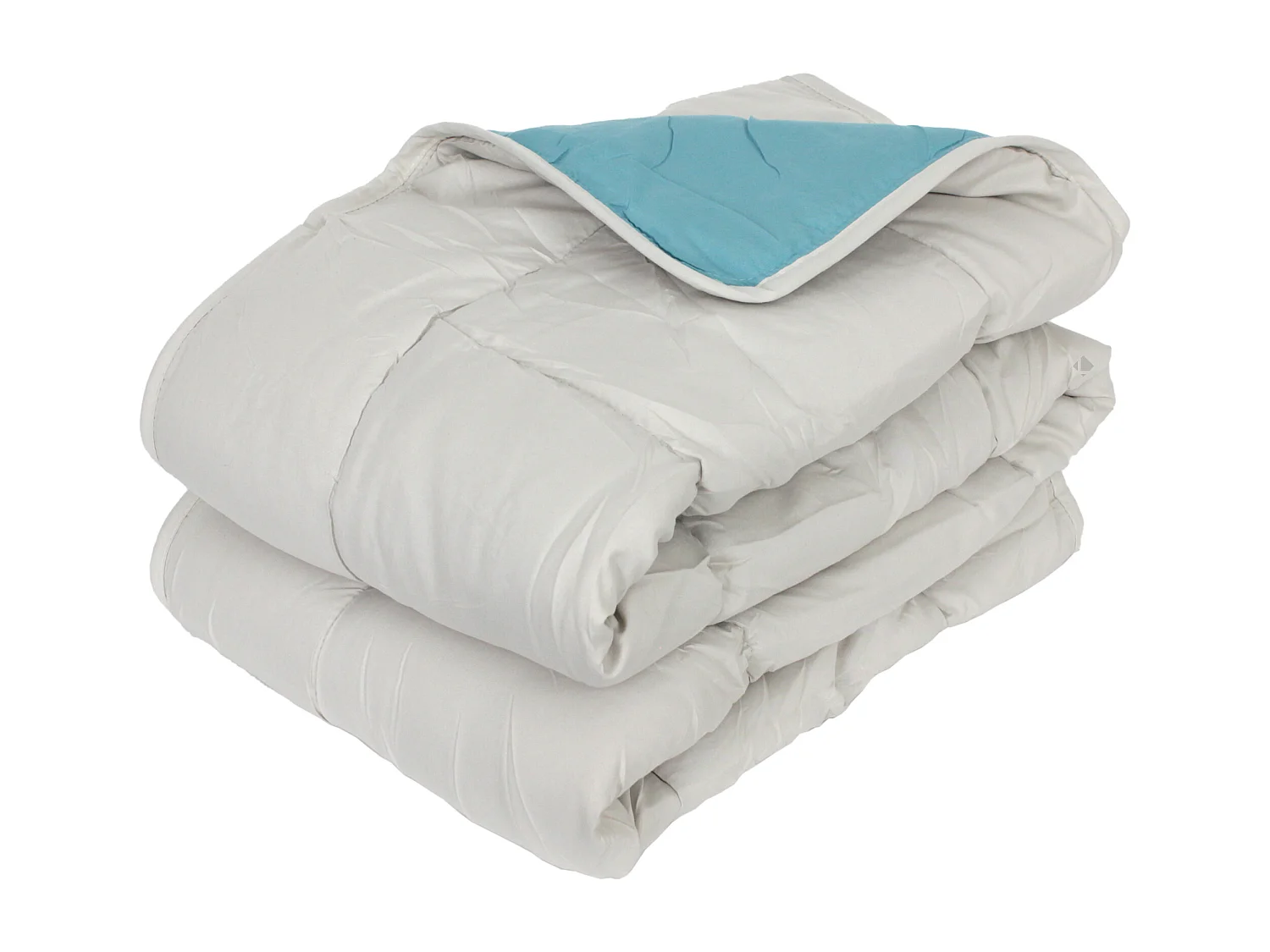 Couette été 260x240 cm COCOON BICOLORE Lac/Galet garnissage fibre polyester 200 g/m2