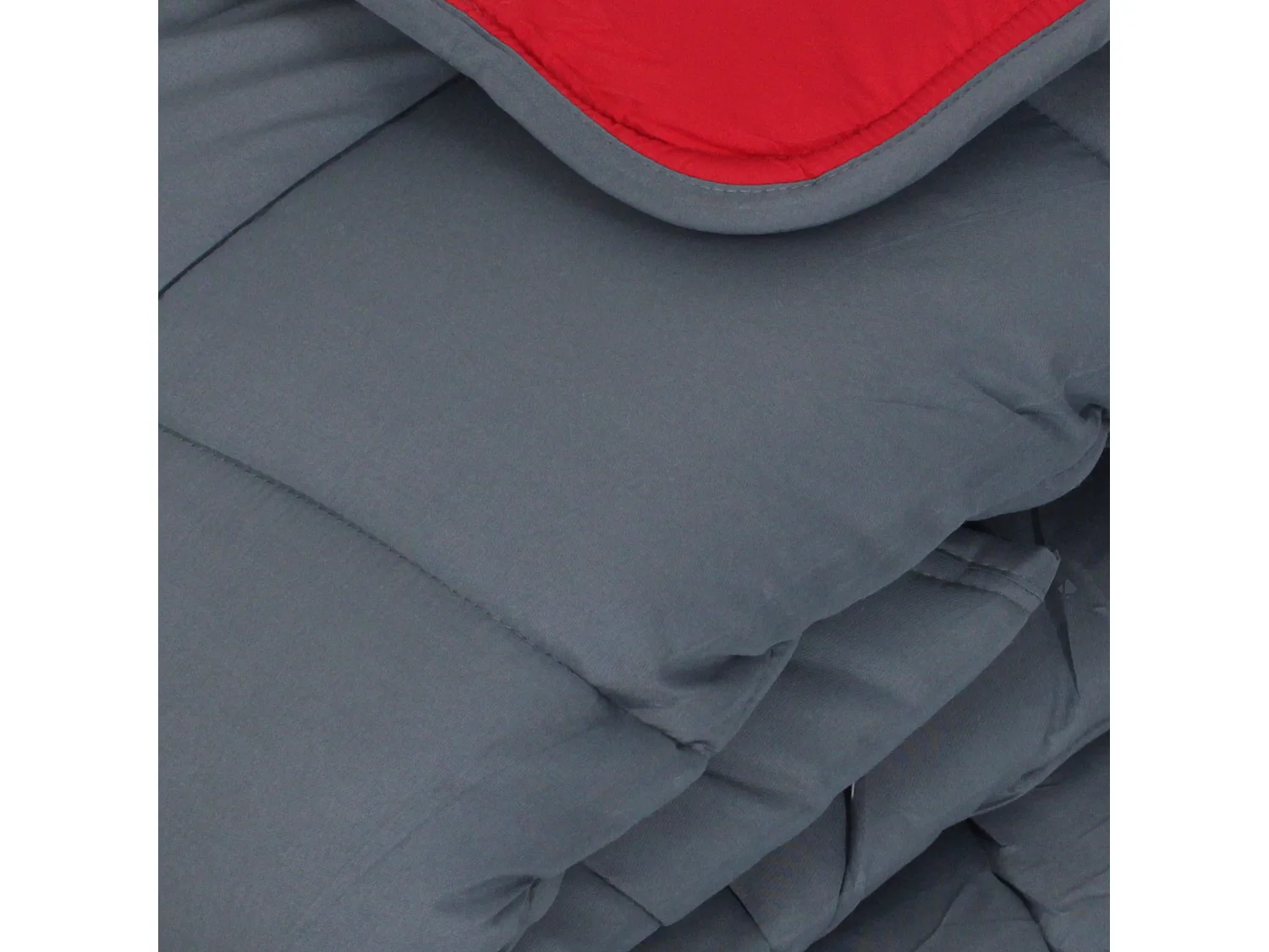 Couette hiver 240x220 cm COCOON BICOLORE Gris/Rouge garnissage fibre polyester 400 g/m2