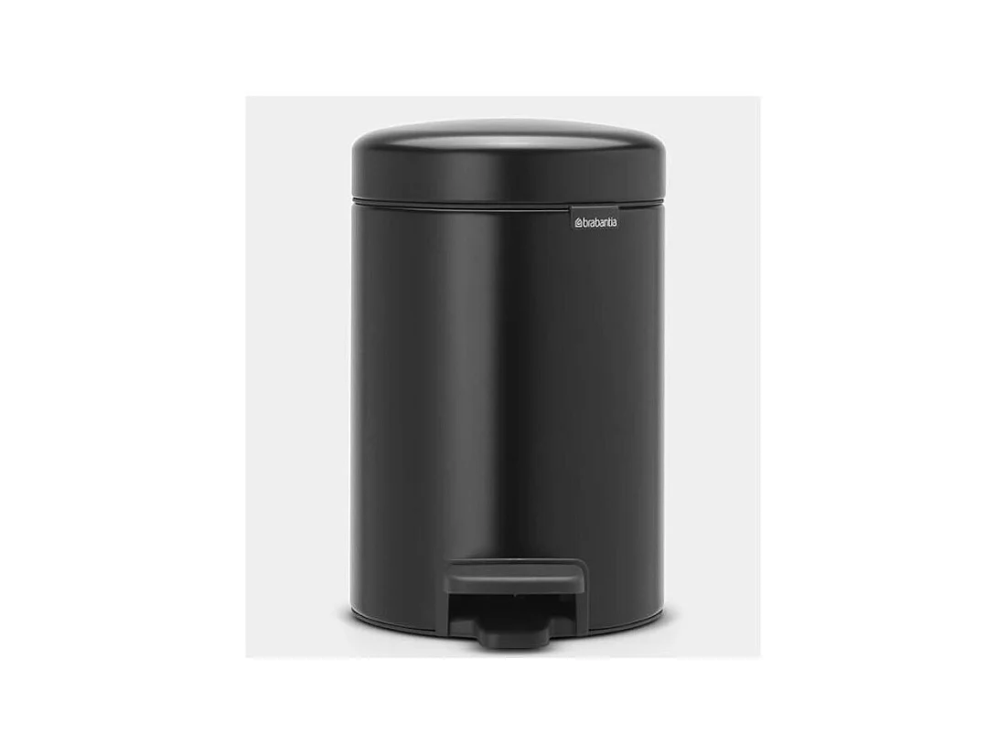 Cubo de Basura con Pedal Brabantia Newicon 3L Negro Mate Higiénico y Ecológico