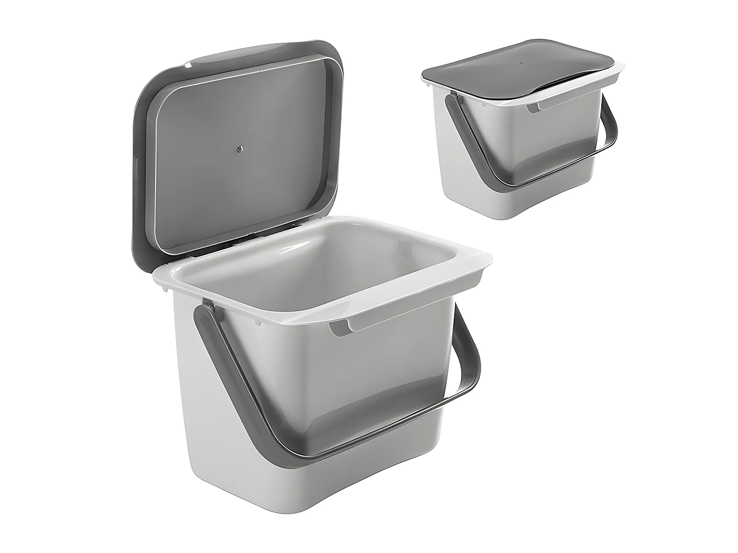 Organische Afvalbak met Grijze Kunststof Deksel 400 cl