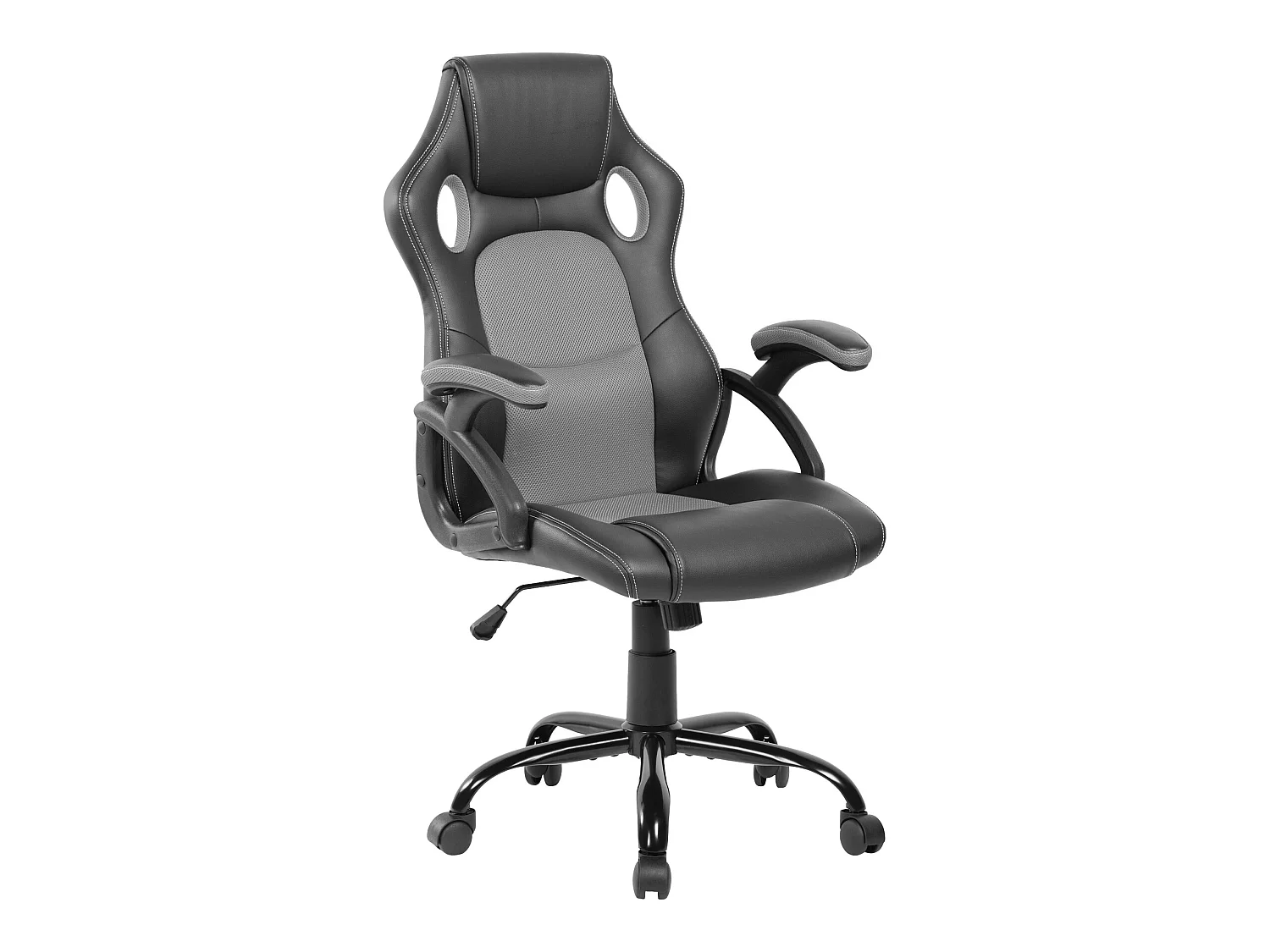 Sillón Gamer Asiento Oficina Negro Gris Nylon 120x66x63