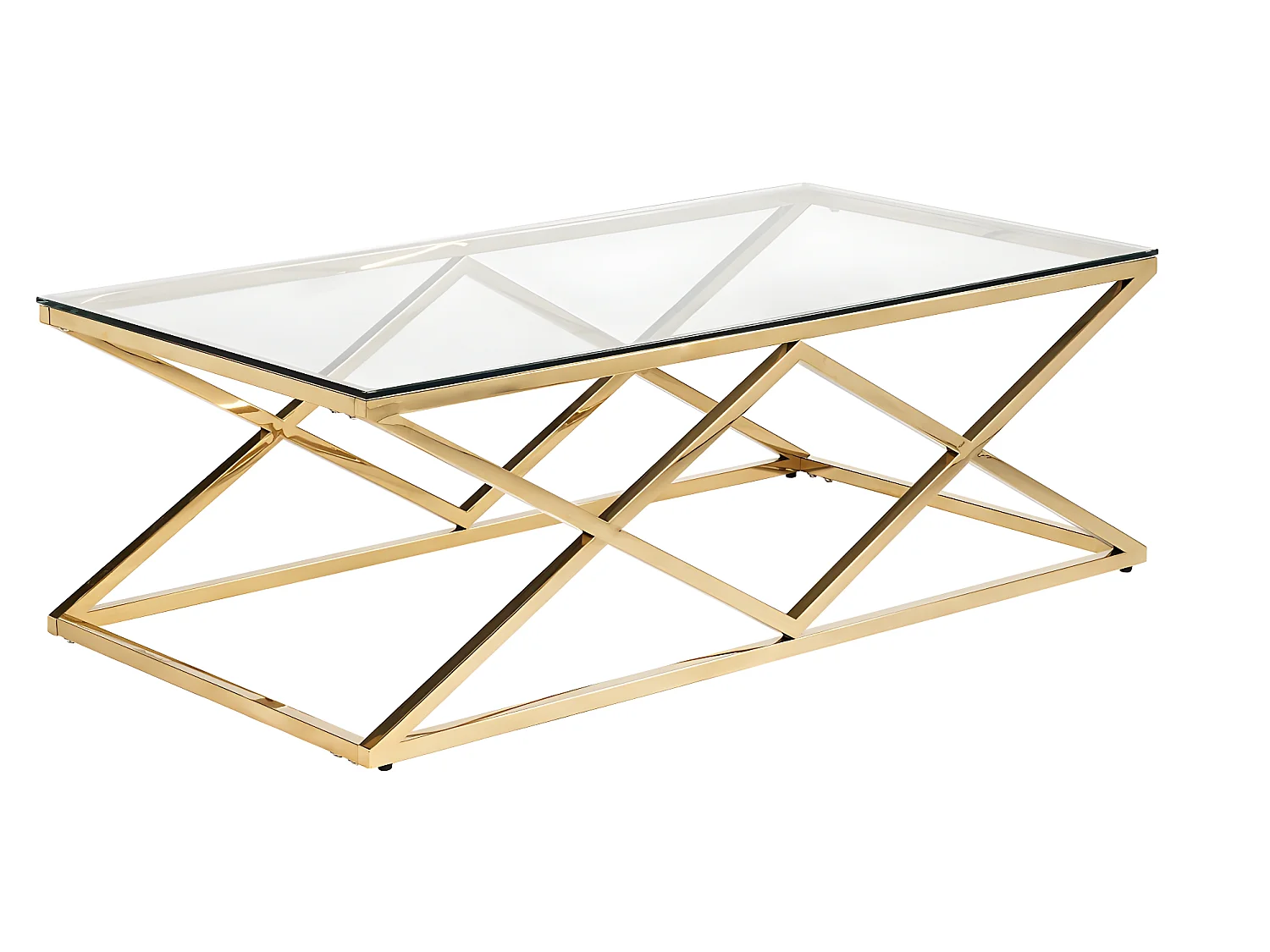 Conjunto mesa de centro dourada - CHARLOTTE e tapete azul, mostarda e cinzento - CAMDEN