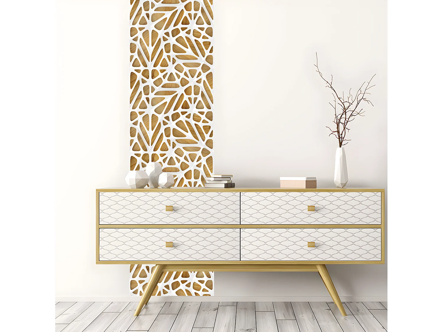 Sticker effet papier peint - BOIS DESIGN - 50x50cm