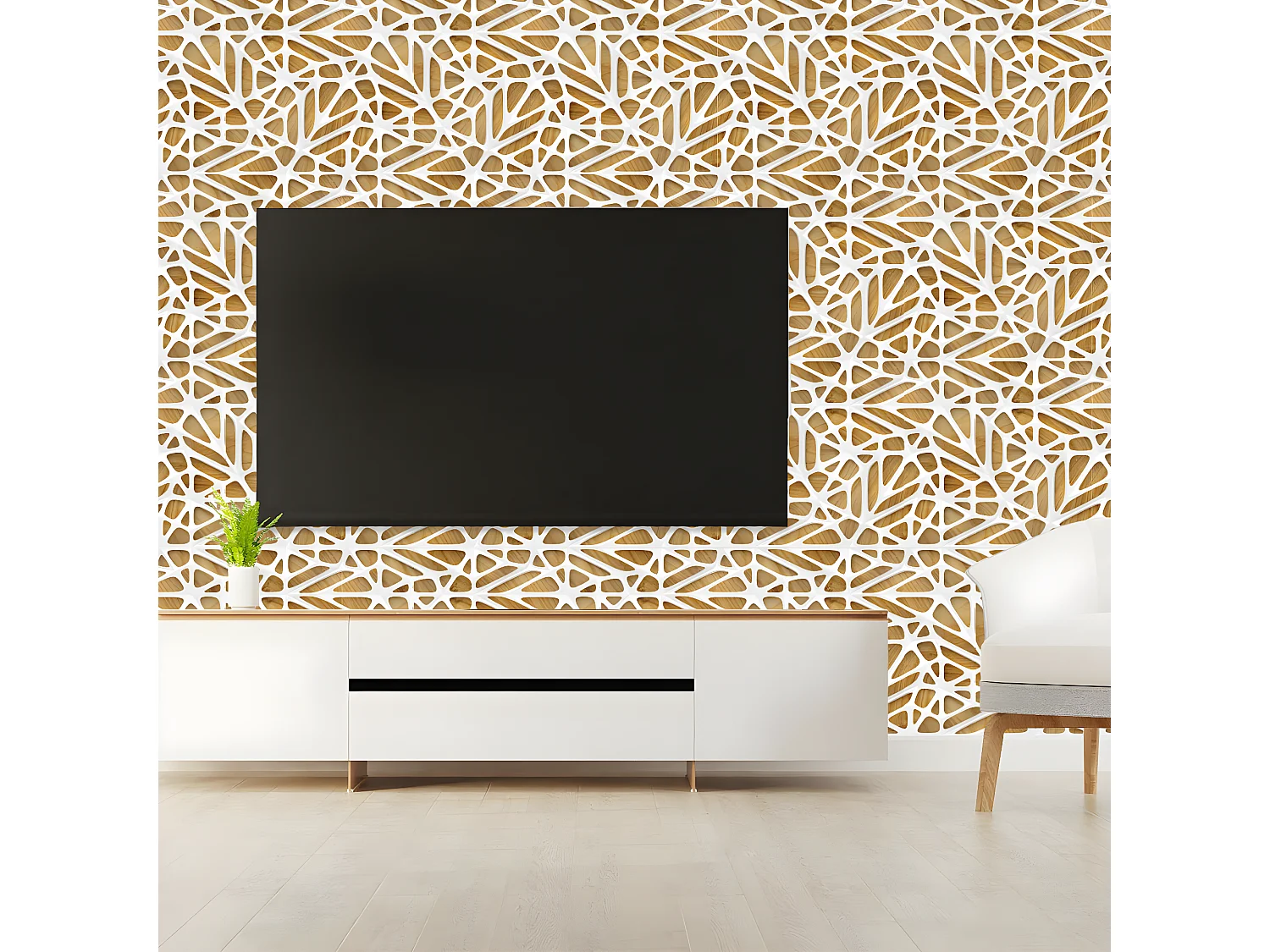 Sticker effet papier peint - BOIS DESIGN - 50x50cm