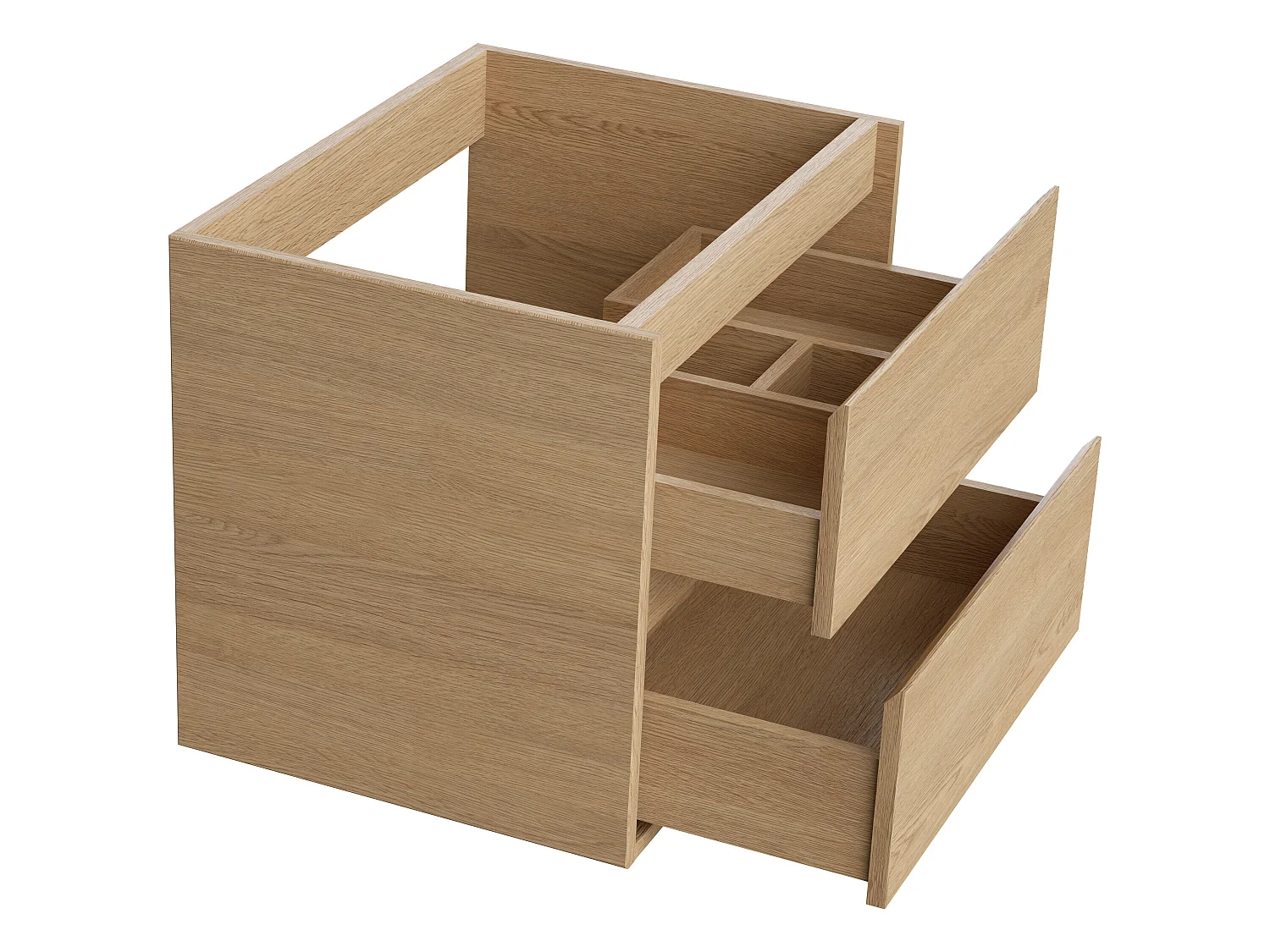 Hangmeubel voor badkamer met wastafel om erop te plaatsen - Eikenfineer - 60 cm - MILIPAM