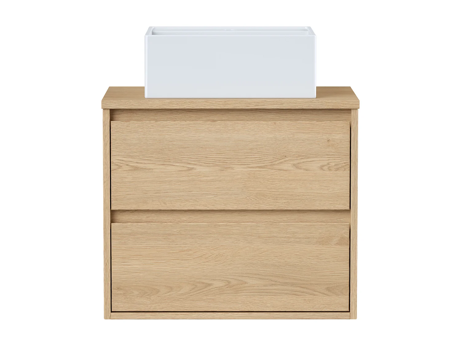 Hangmeubel voor badkamer met wastafel om erop te plaatsen - Eikenfineer - 60 cm - MILIPAM