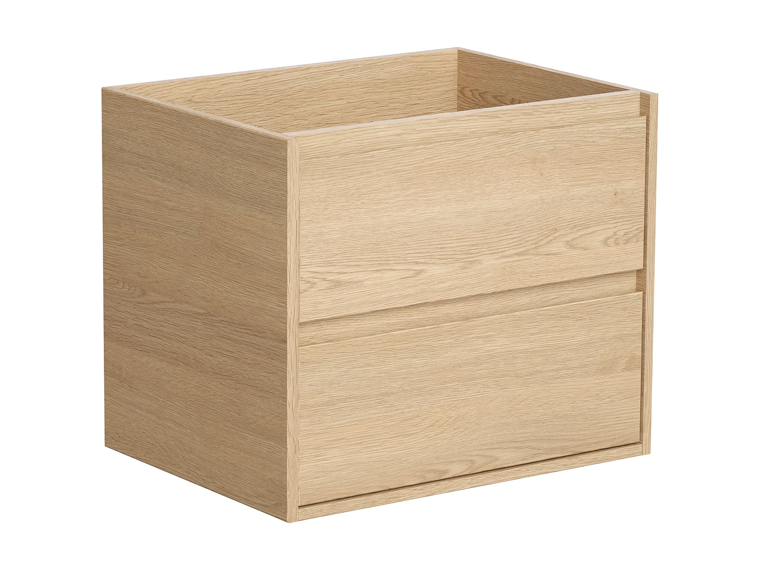 Mueble de baño flotante con lavabo encastrable - Chapado en roble - 60 cm - MILIPAM