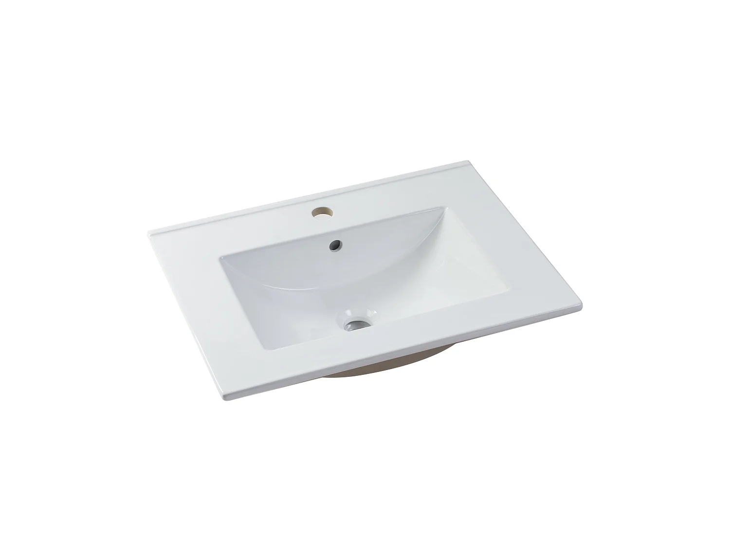 Hangmeubel voor badkamer met inbouwwastafel - Eikenfineer - 60 cm - MILIPAM